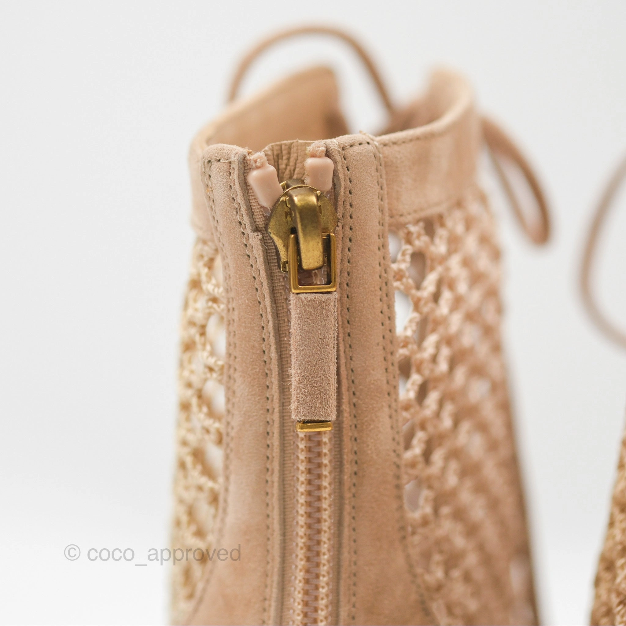 Dior Naughtily-D Ankle Boots Nude Suede Size 37