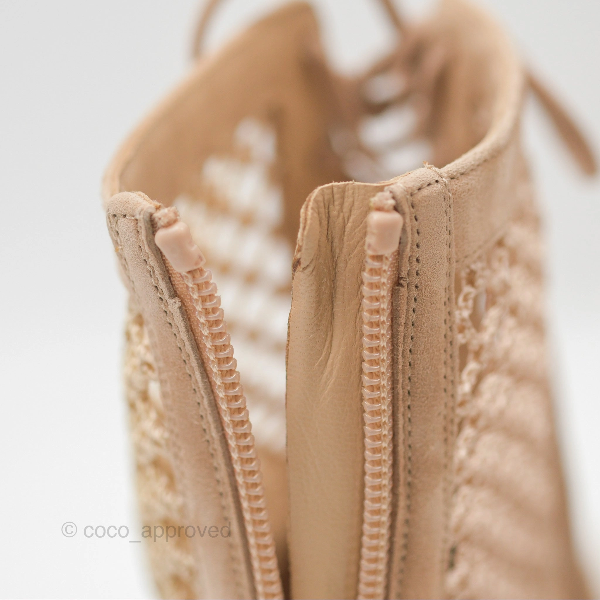 Dior Naughtily-D Ankle Boots Nude Suede Size 37