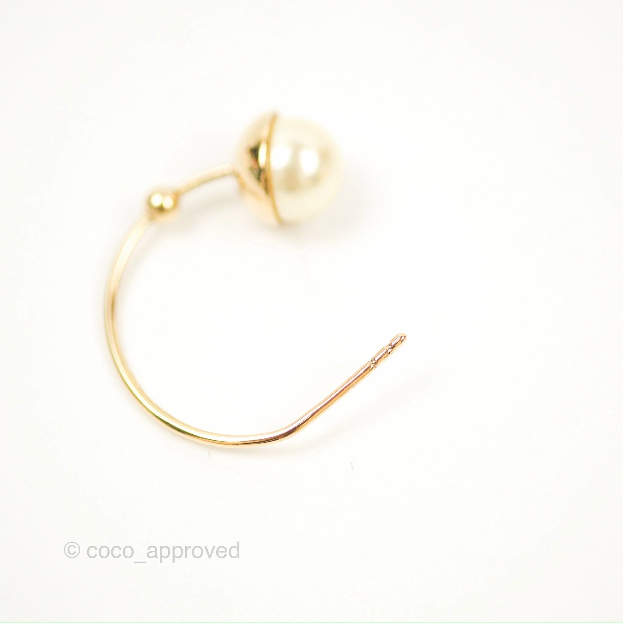 Dior Pearl Earrings Gold Tone