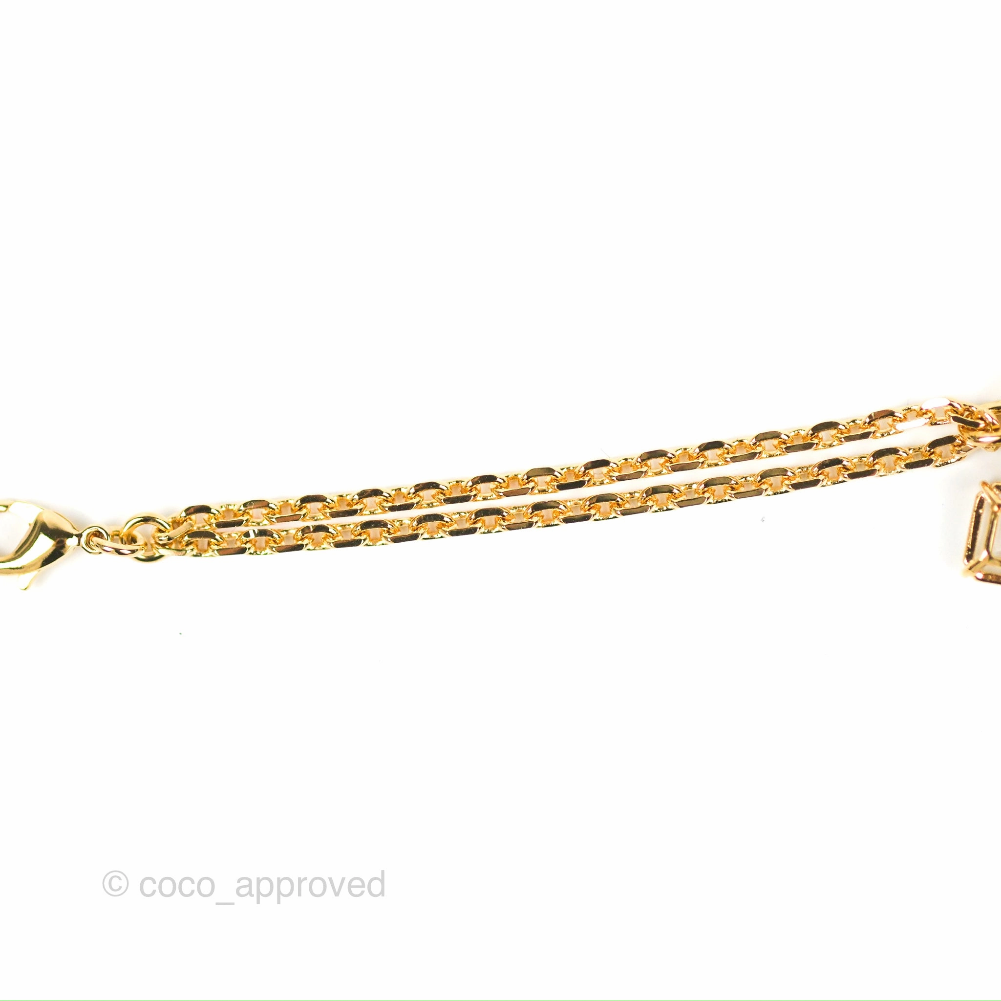 Dior Petit Star Crystal CD Charm Bracelet Gold Tone