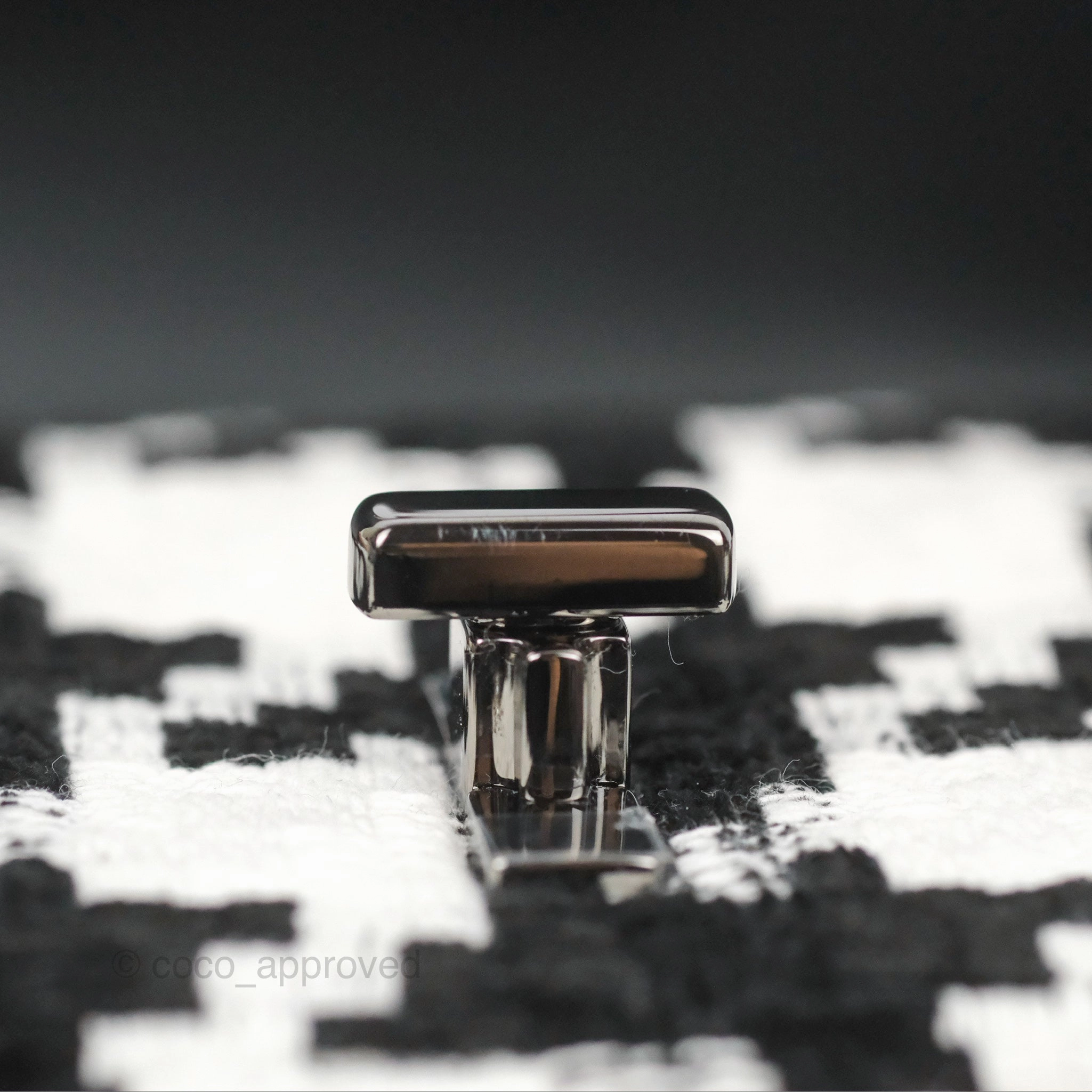Dior Small Caro Bag Black & White Macro Houndstooth Fabric