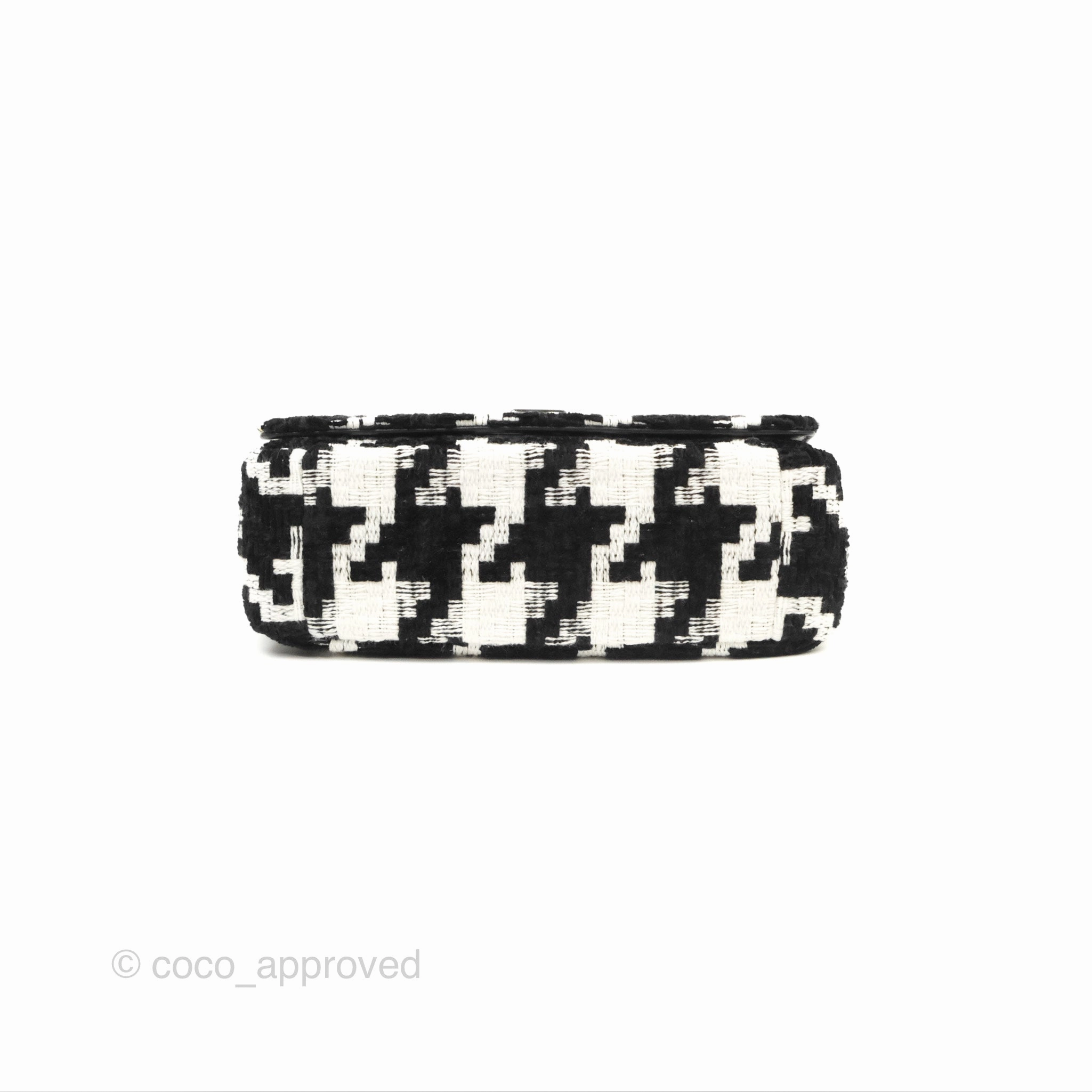 Dior Small Caro Bag Black & White Macro Houndstooth Fabric