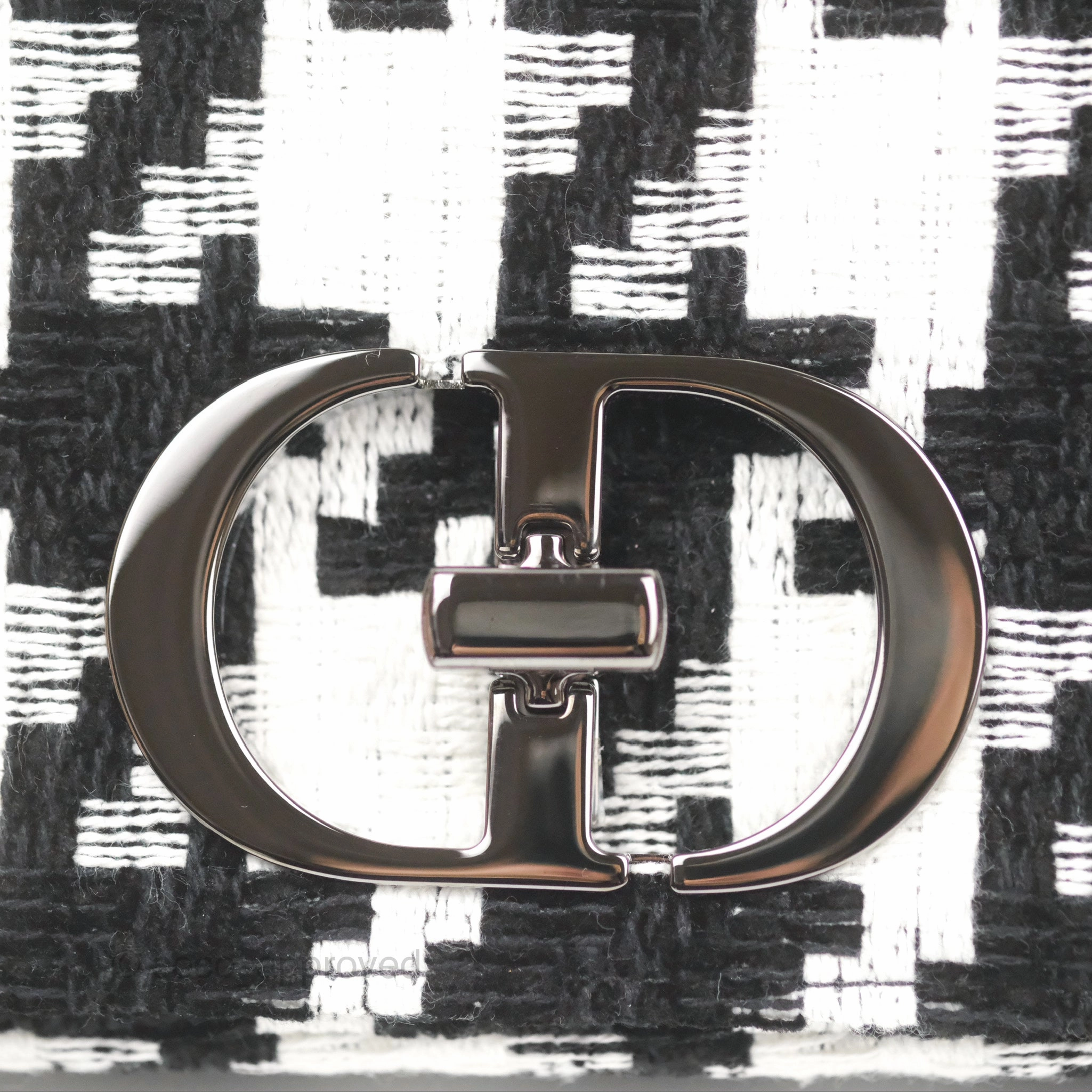 Dior Small Caro Bag Black & White Macro Houndstooth Fabric