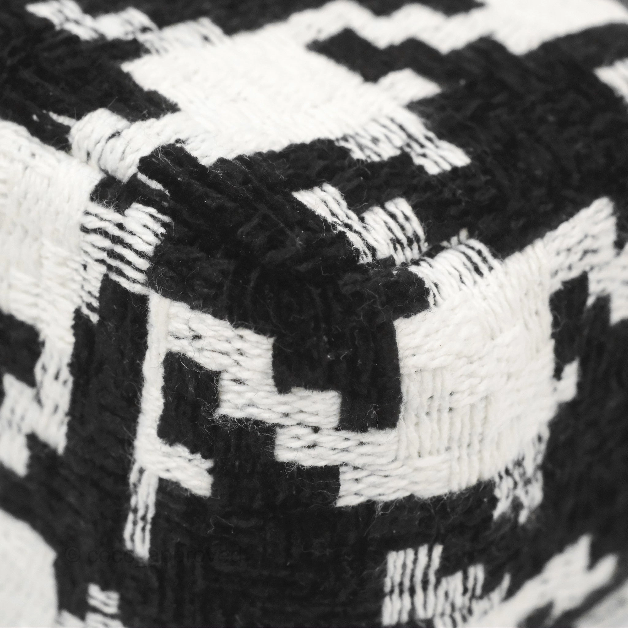 Dior Small Caro Bag Black & White Macro Houndstooth Fabric