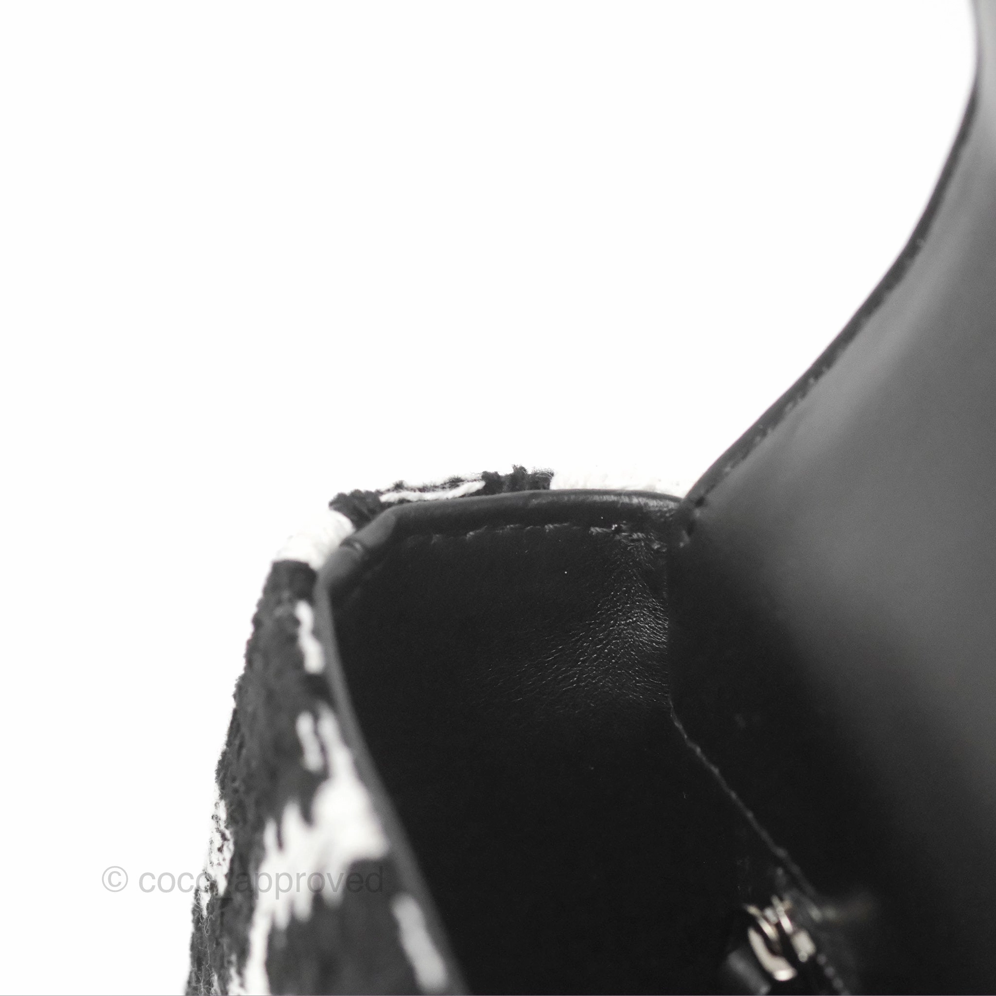 Dior Small Caro Bag Black & White Macro Houndstooth Fabric