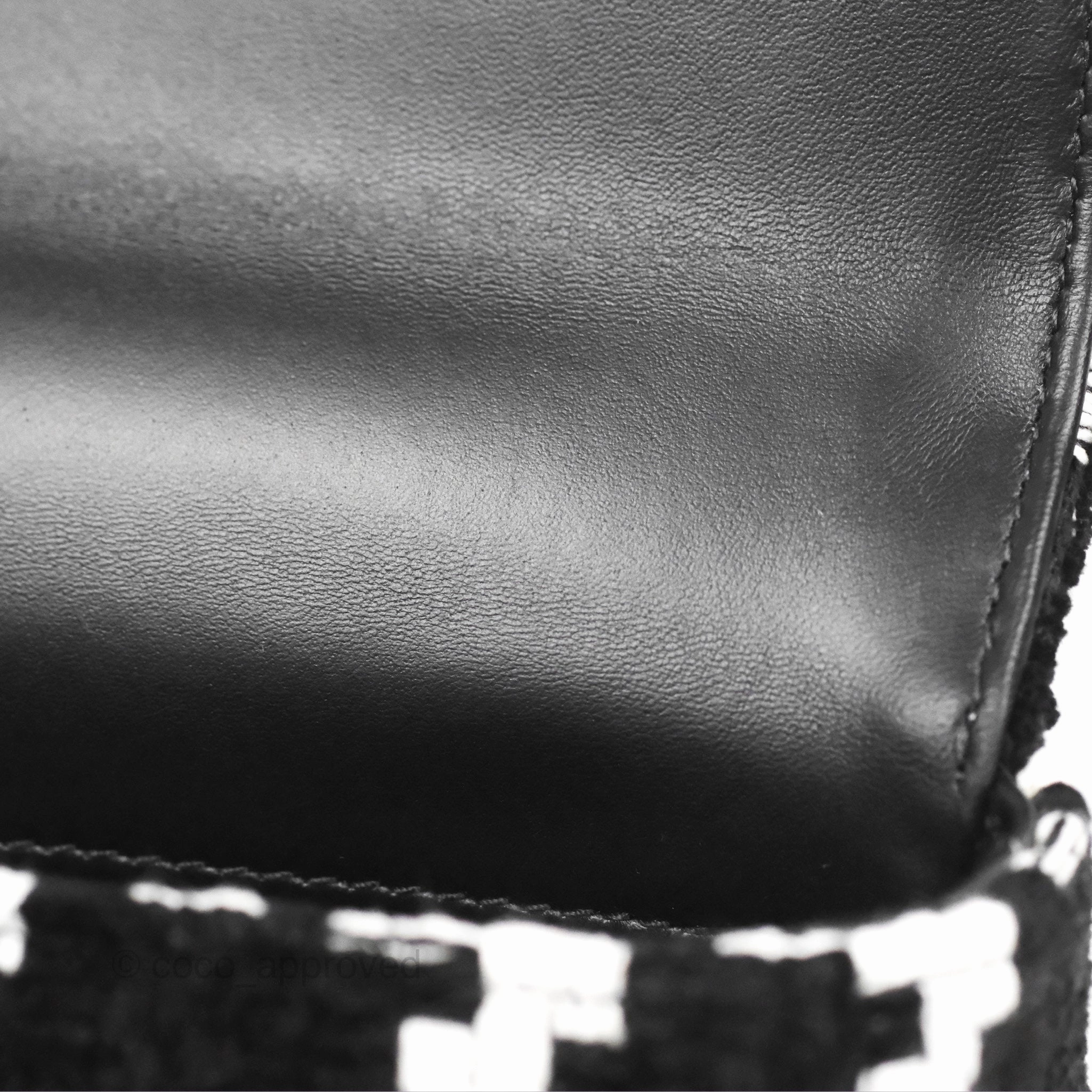 Dior Small Caro Bag Black & White Macro Houndstooth Fabric