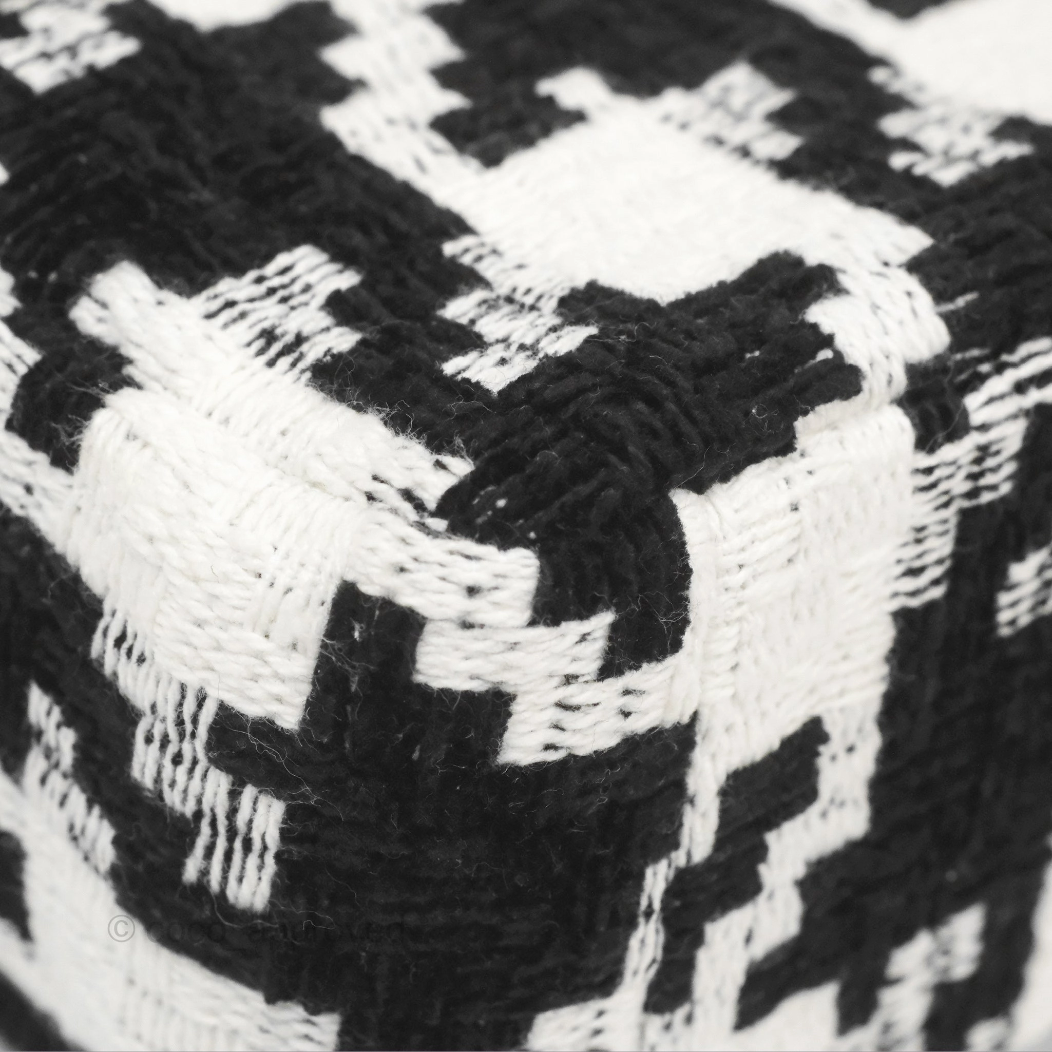 Dior Small Caro Bag Black & White Macro Houndstooth Fabric
