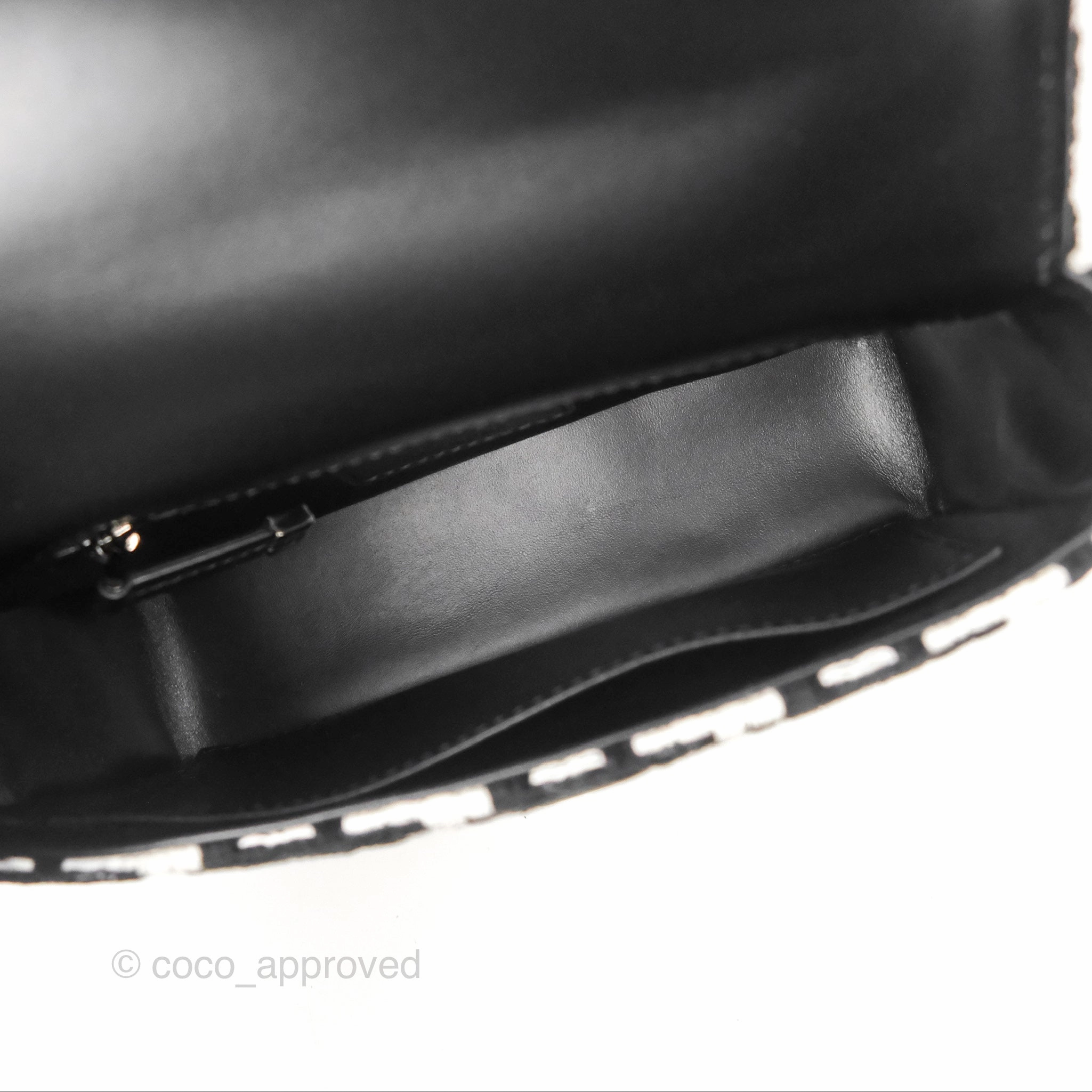 Dior Small Caro Bag Black & White Macro Houndstooth Fabric