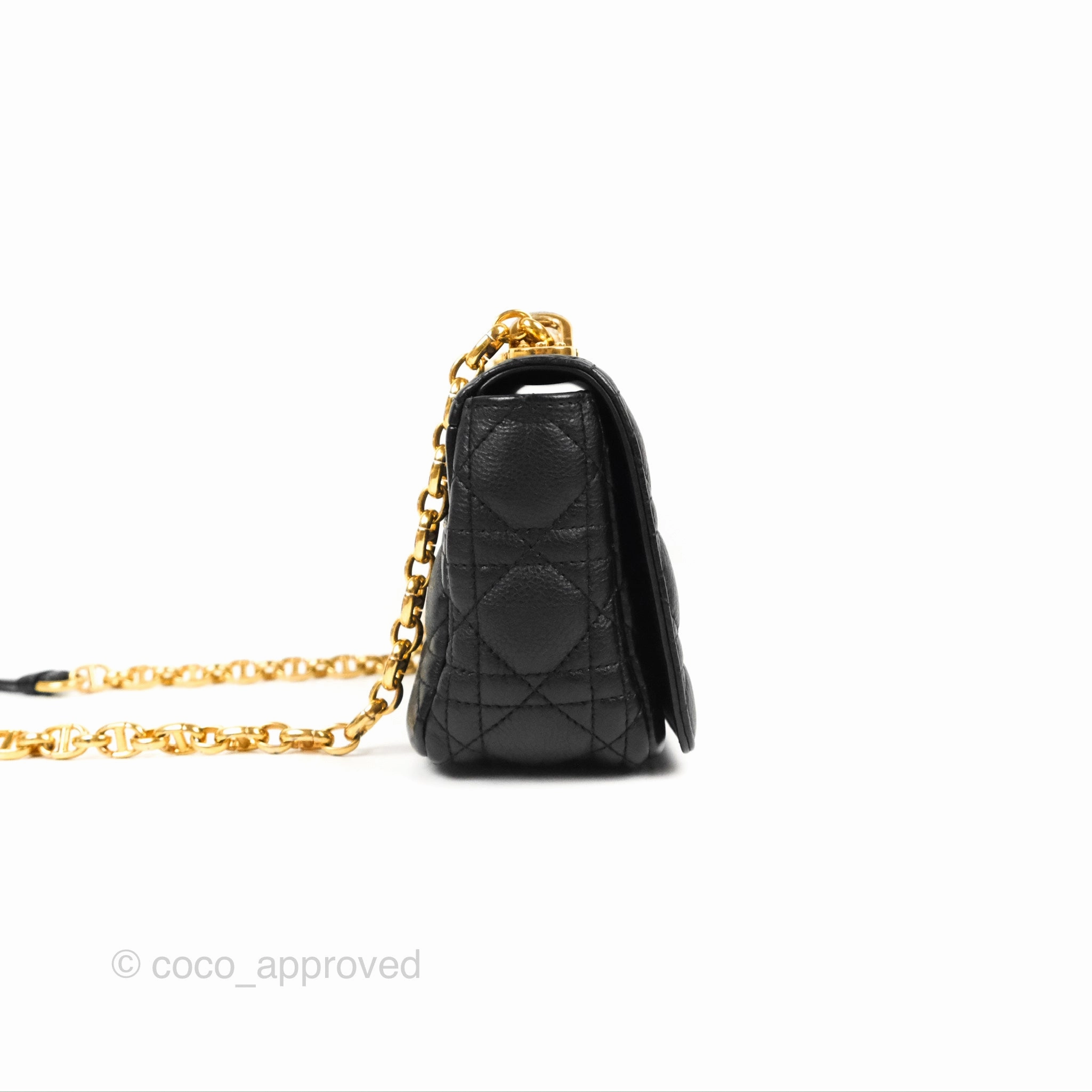 Dior Small Caro Bag Black Supple Cannage Calfskin