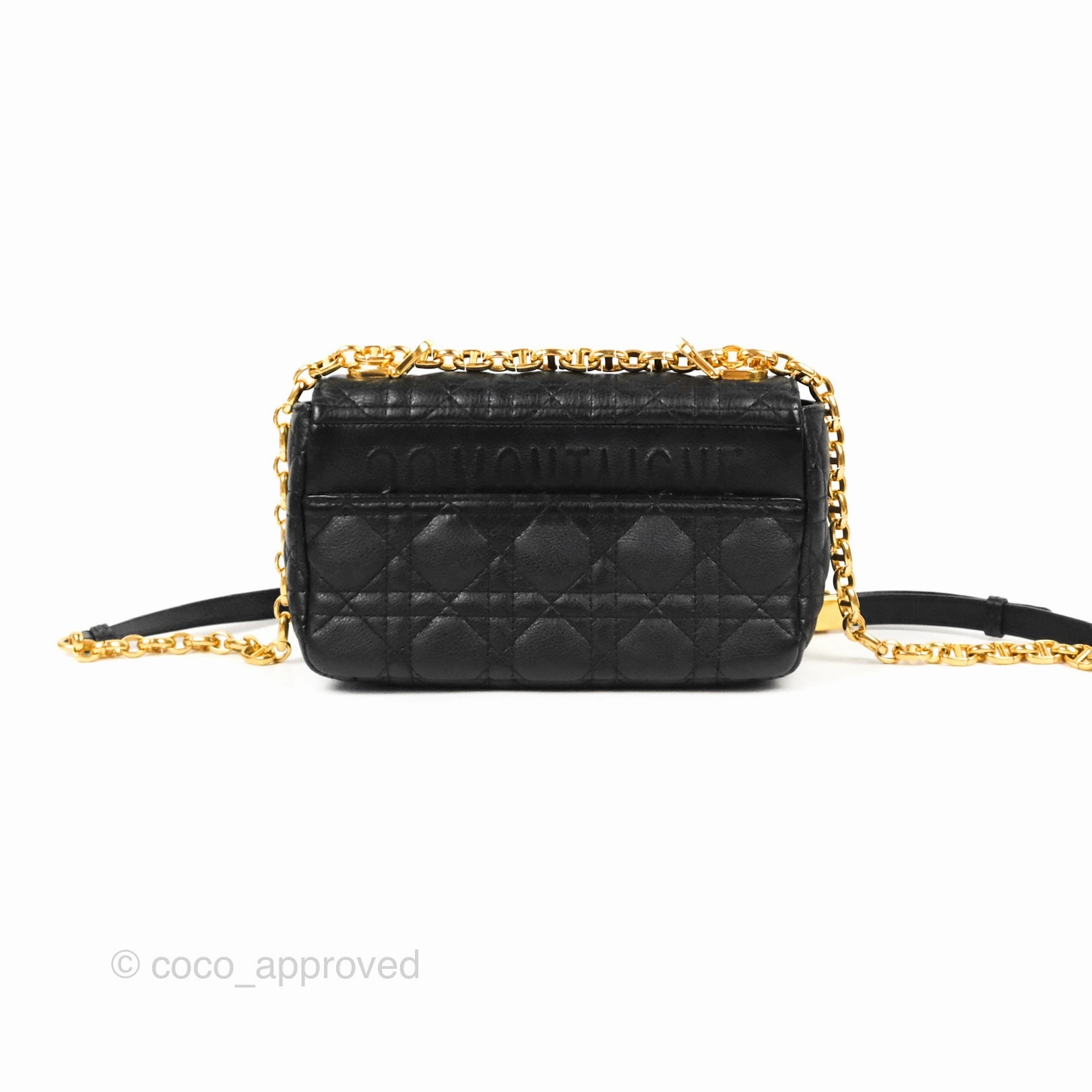 Dior Small Caro Bag Black Supple Cannage Calfskin