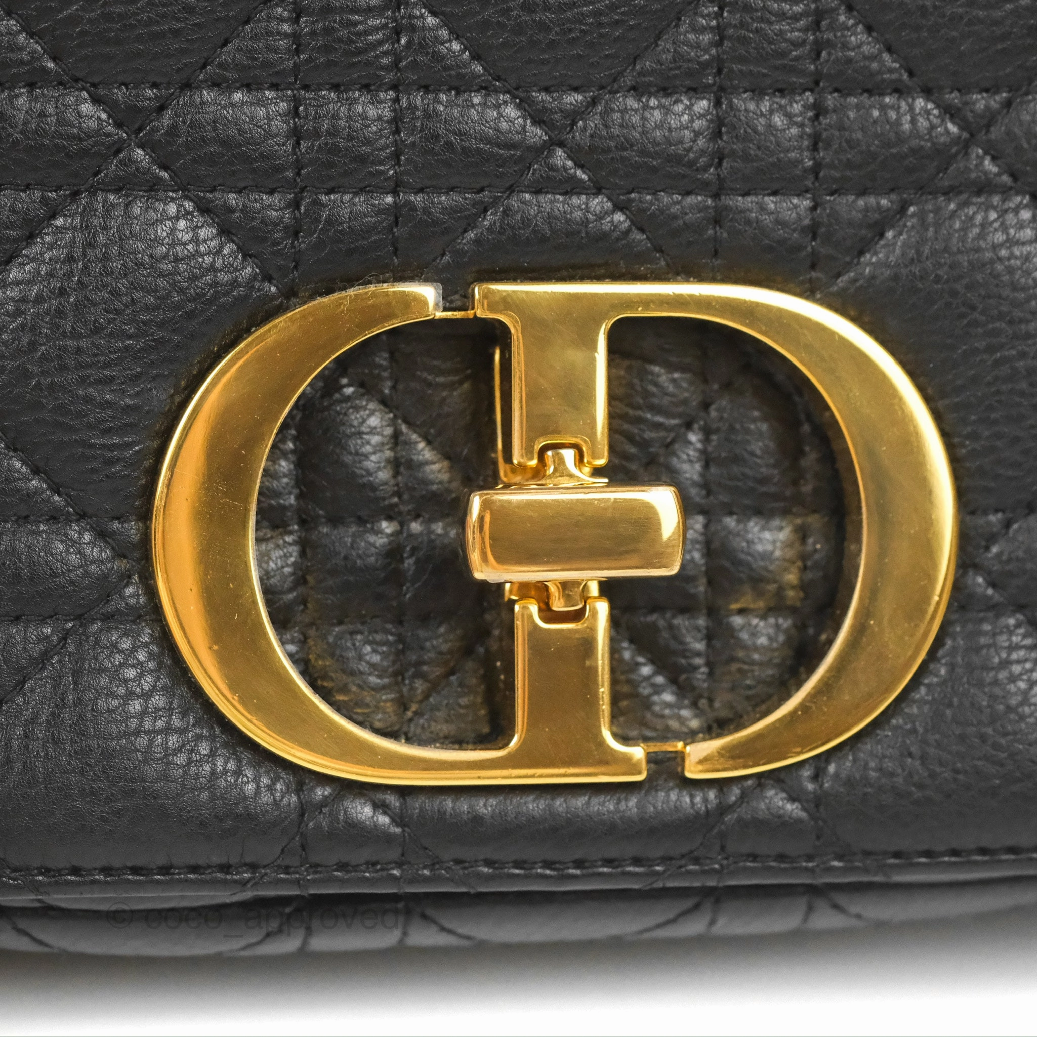 Dior Small Caro Bag Black Supple Cannage Calfskin