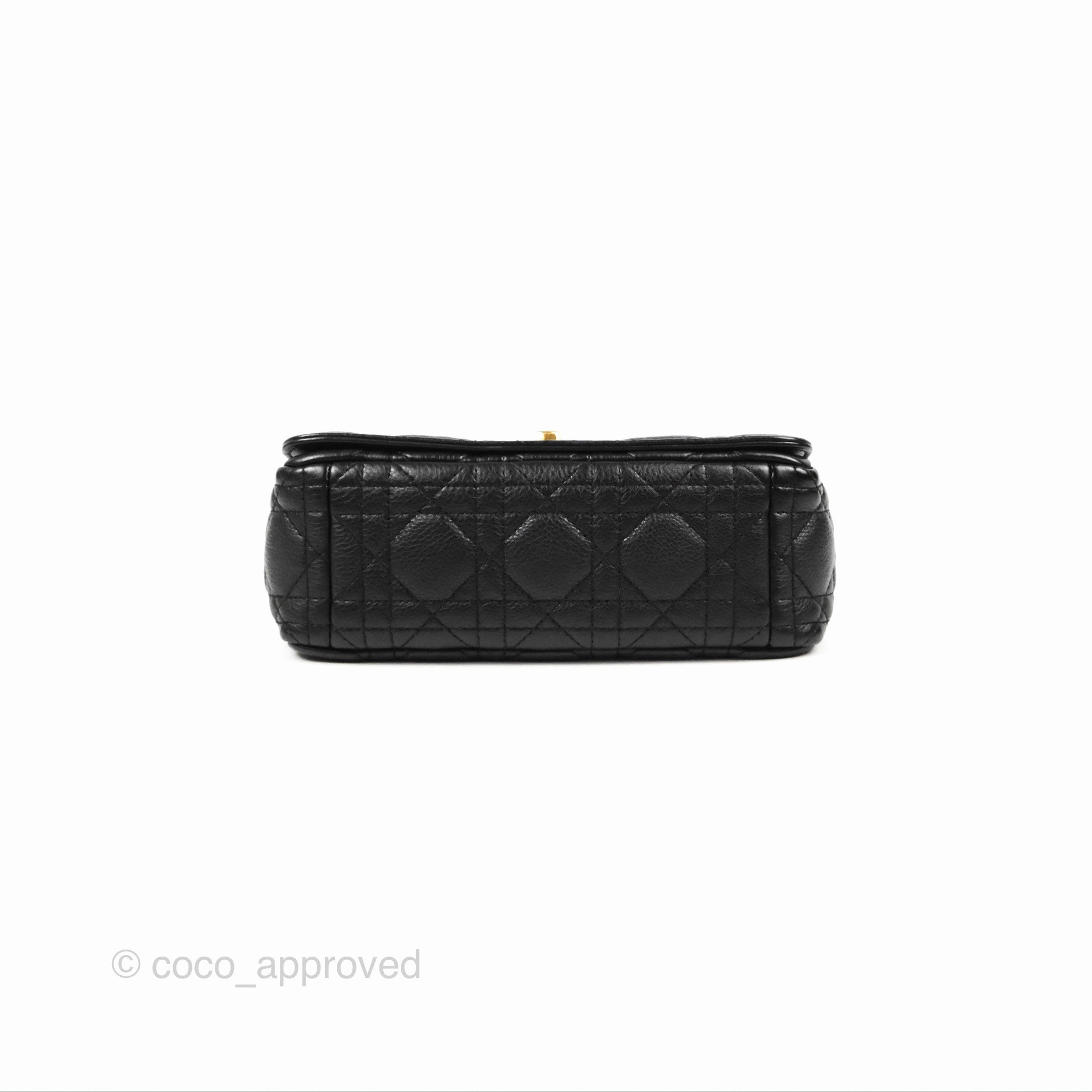 Dior Small Caro Bag Black Supple Cannage Calfskin