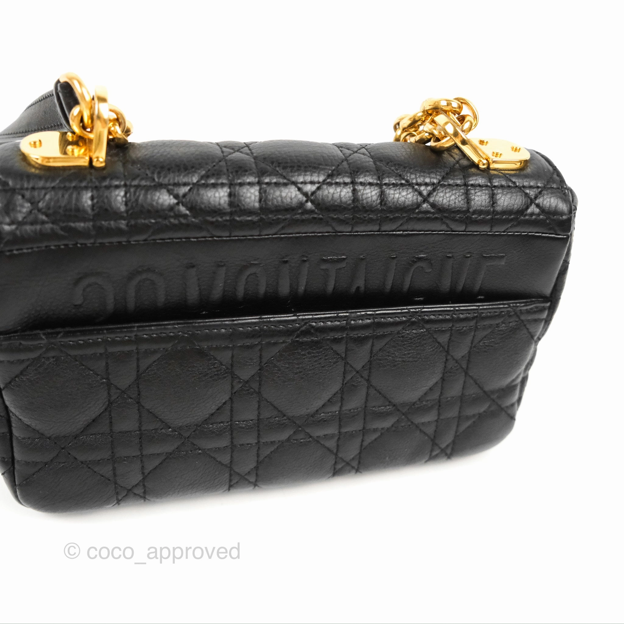 Dior Small Caro Bag Black Supple Cannage Calfskin