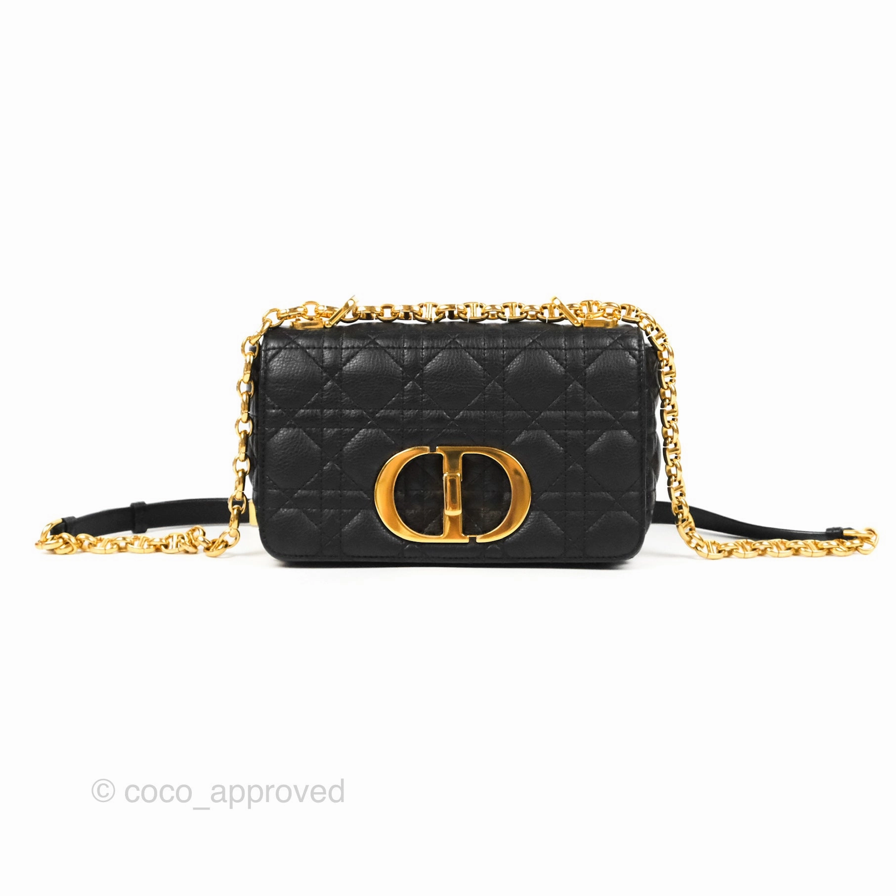 Dior Small Caro Bag Black Supple Cannage Calfskin