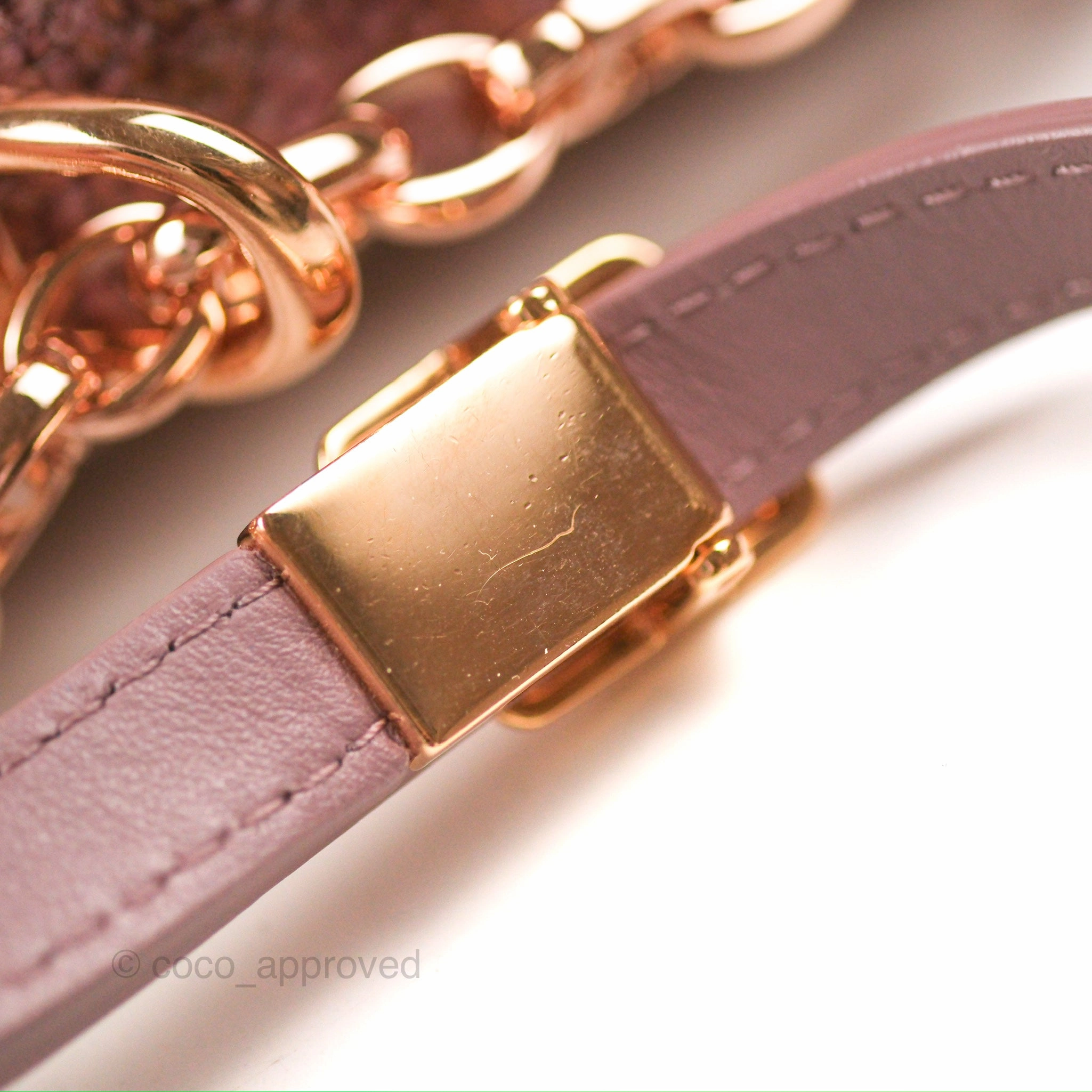 Dior Small Caro Bag Dark Pink Violine Canvas Rose Gold