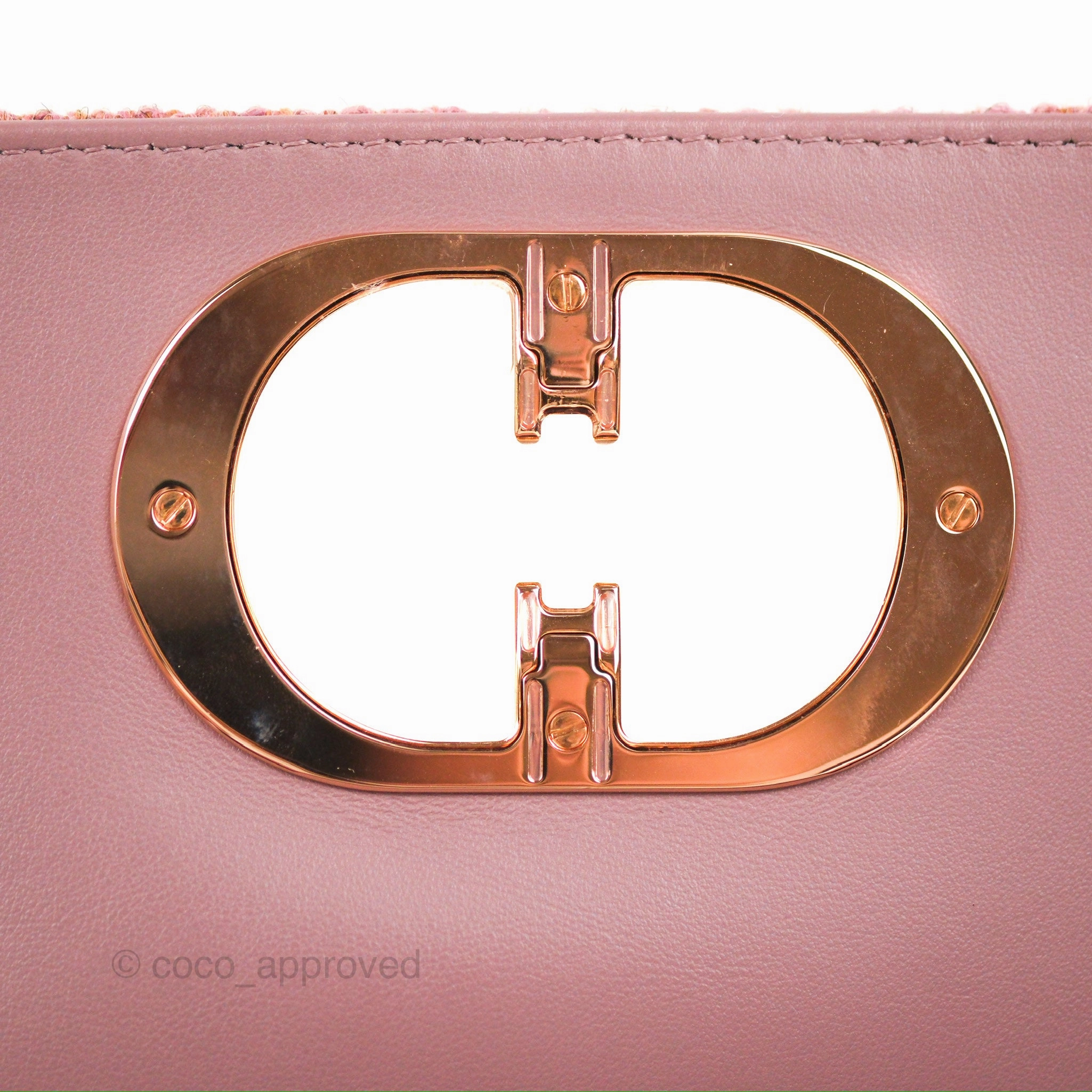 Dior Small Caro Bag Dark Pink Violine Canvas Rose Gold
