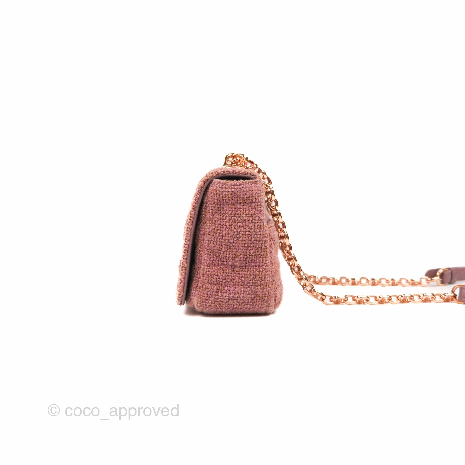 Dior Small Caro Bag Dark Pink Violine Canvas Rose Gold