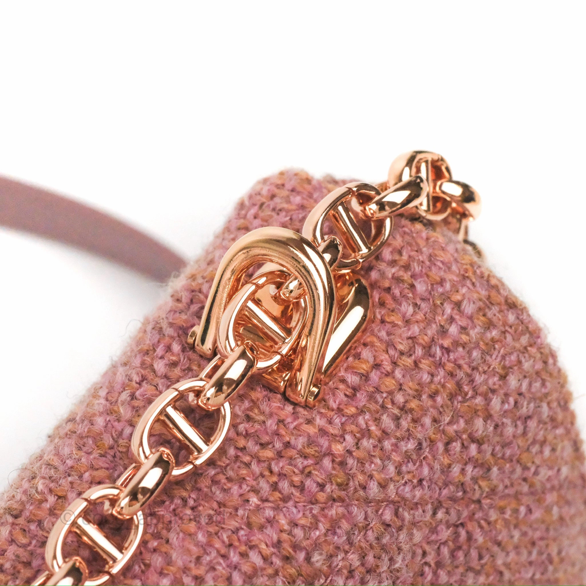 Dior Small Caro Bag Dark Pink Violine Canvas Rose Gold