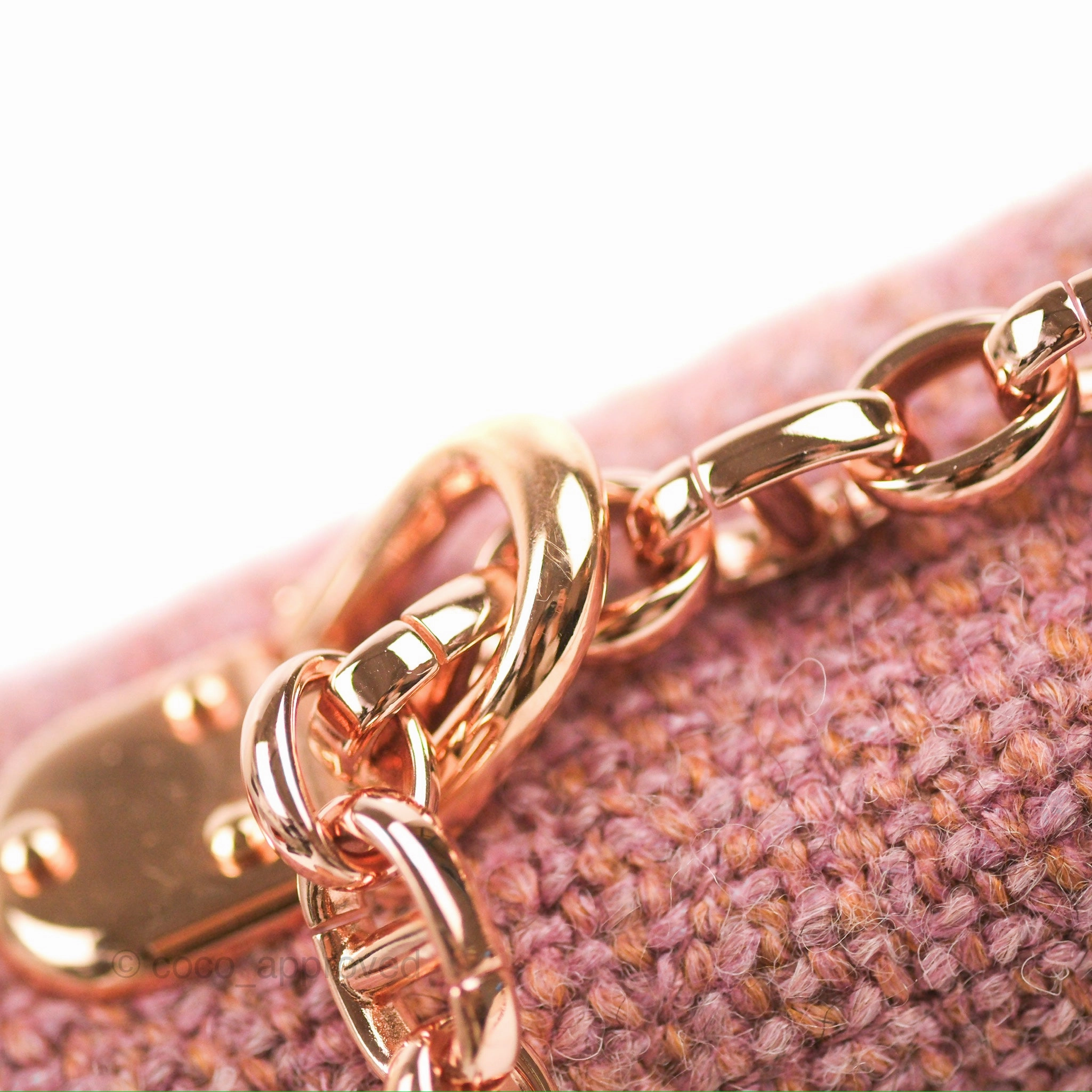 Dior Small Caro Bag Dark Pink Violine Canvas Rose Gold
