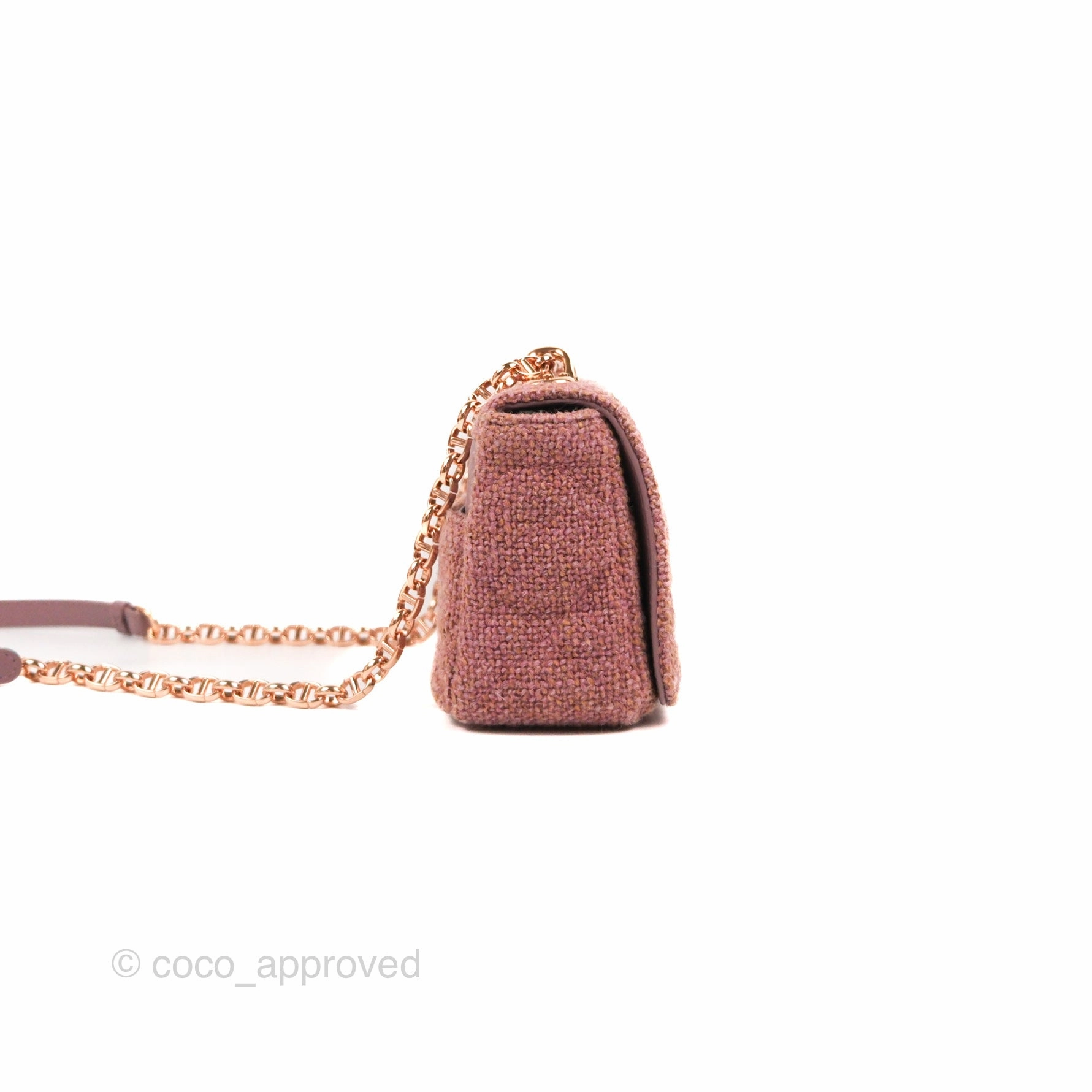 Dior Small Caro Bag Dark Pink Violine Canvas Rose Gold