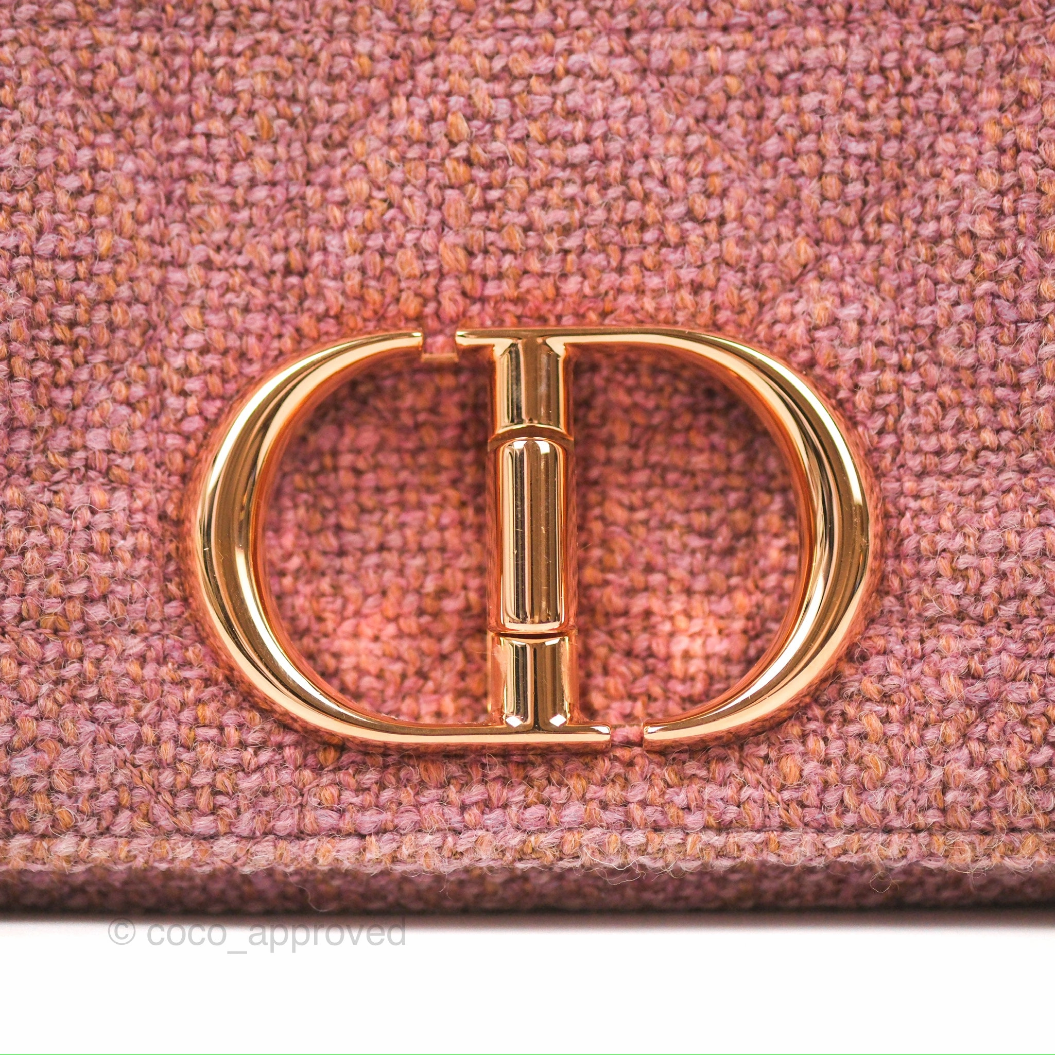Dior Small Caro Bag Dark Pink Violine Canvas Rose Gold