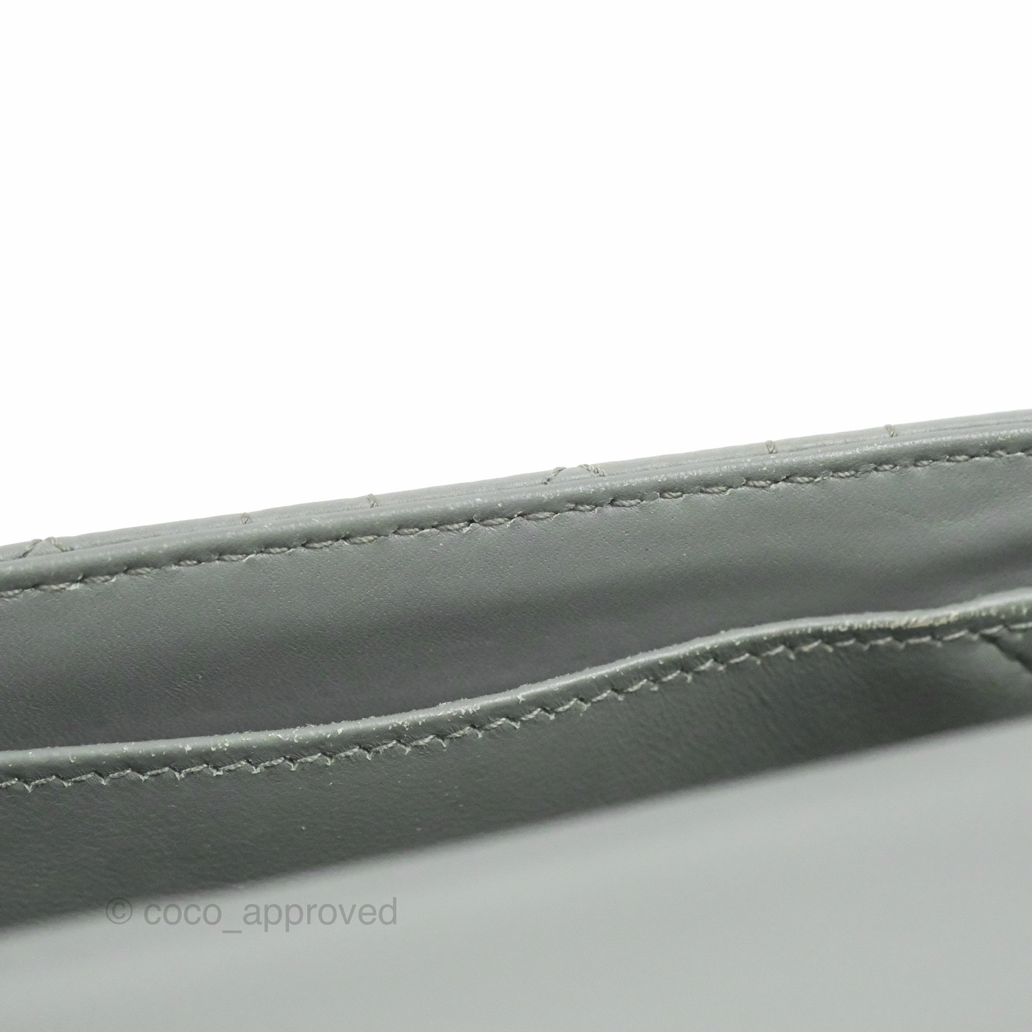 Dior Small Caro Bag Stone Gray Supple Cannage Calfskin