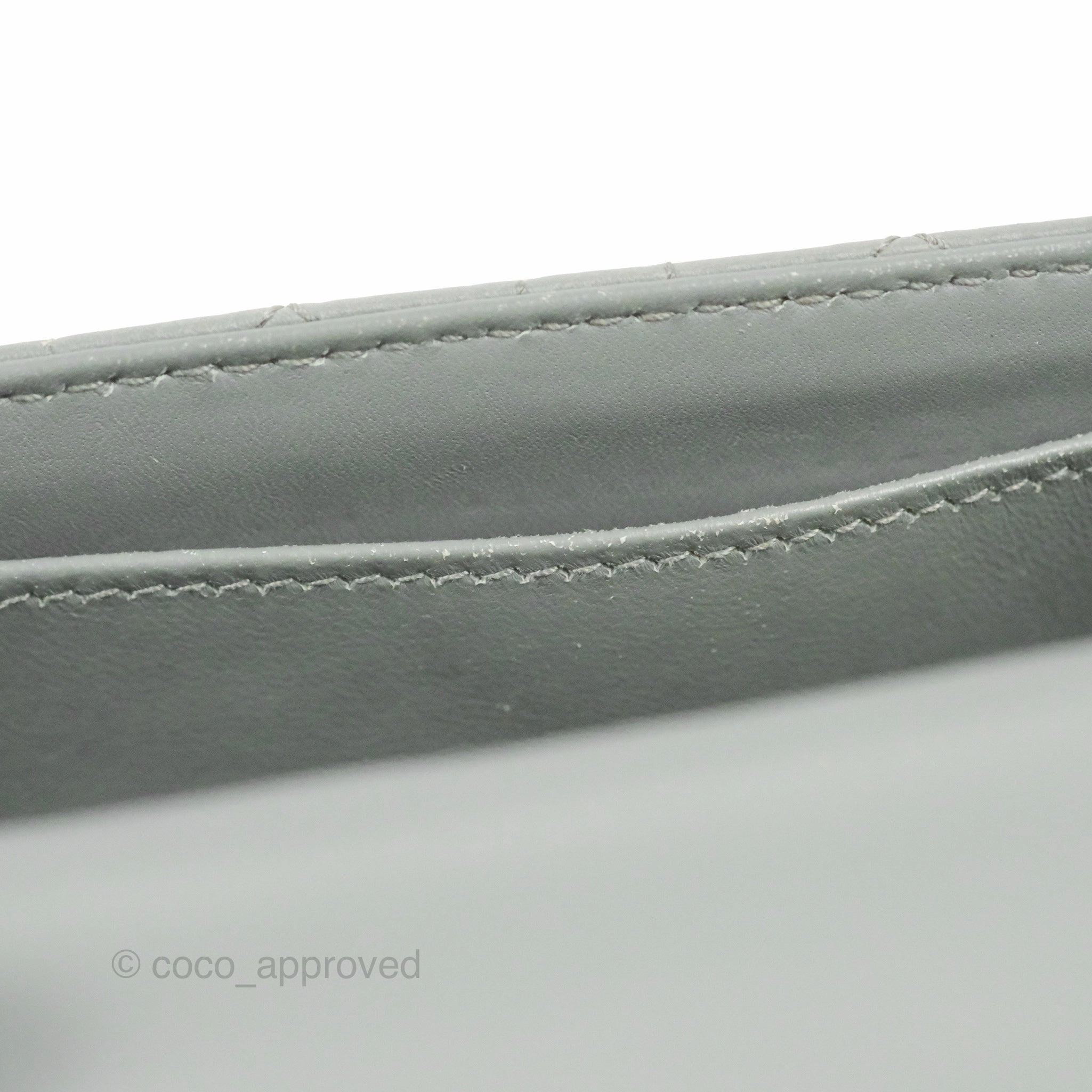 Dior Small Caro Bag Stone Gray Supple Cannage Calfskin