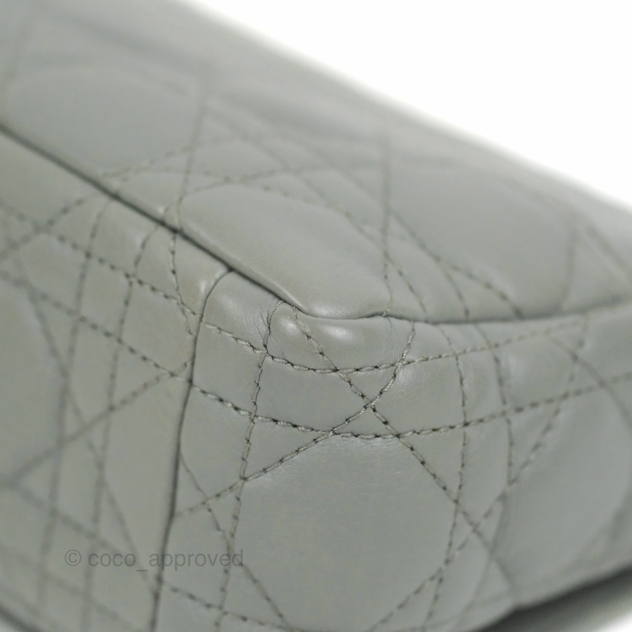 Dior Small Caro Bag Stone Gray Supple Cannage Calfskin
