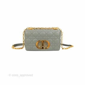 Dior Small Caro Bag Stone Gray Supple Cannage Calfskin
