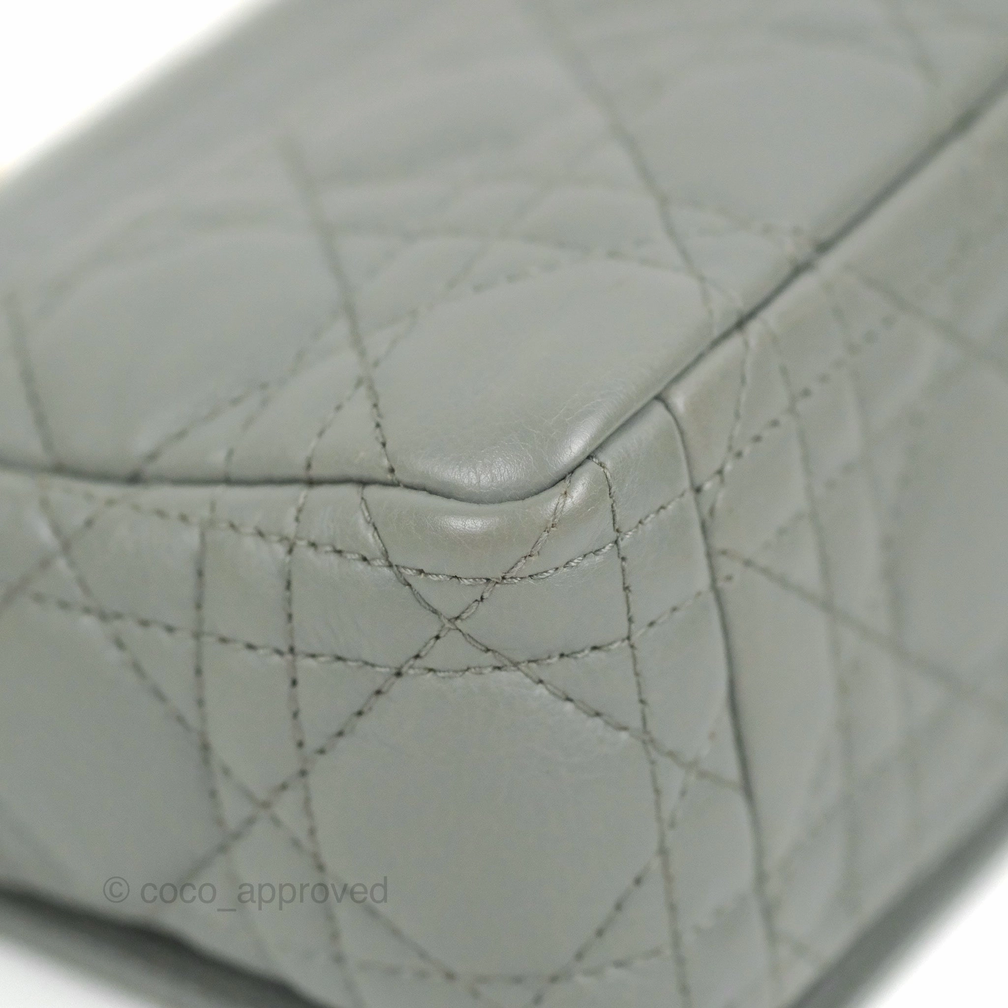 Dior Small Caro Bag Stone Gray Supple Cannage Calfskin