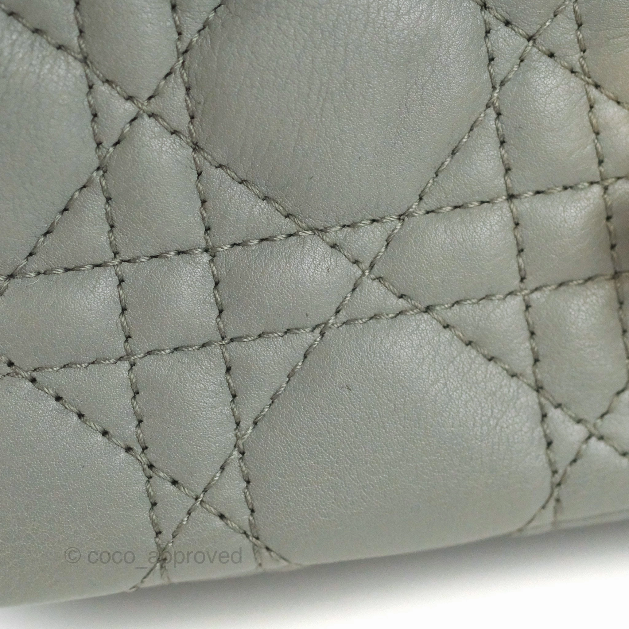 Dior Small Caro Bag Stone Gray Supple Cannage Calfskin