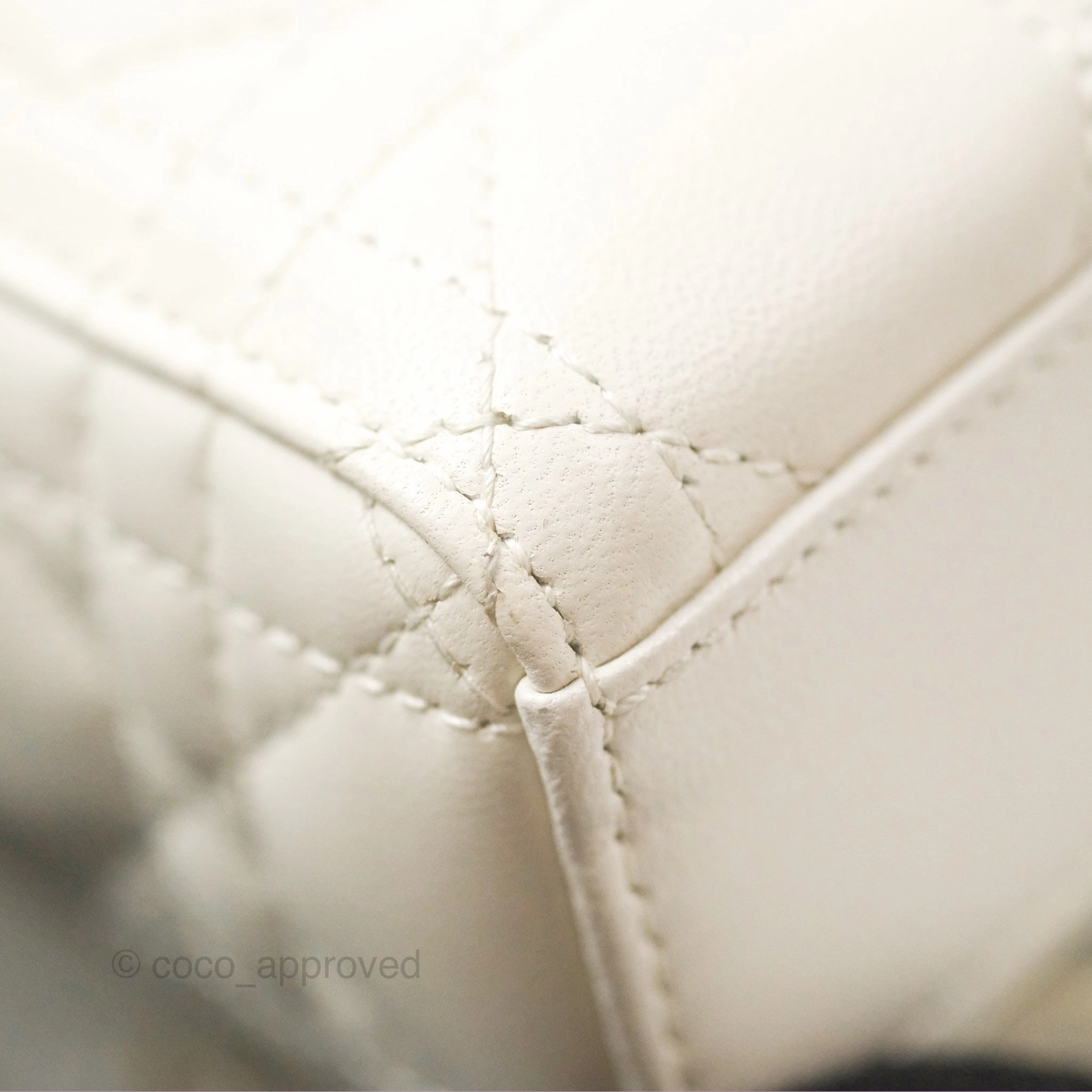 Dior Small Lady D-Joy Bag Ivory White Lambskin Cannage Gold Hardware
