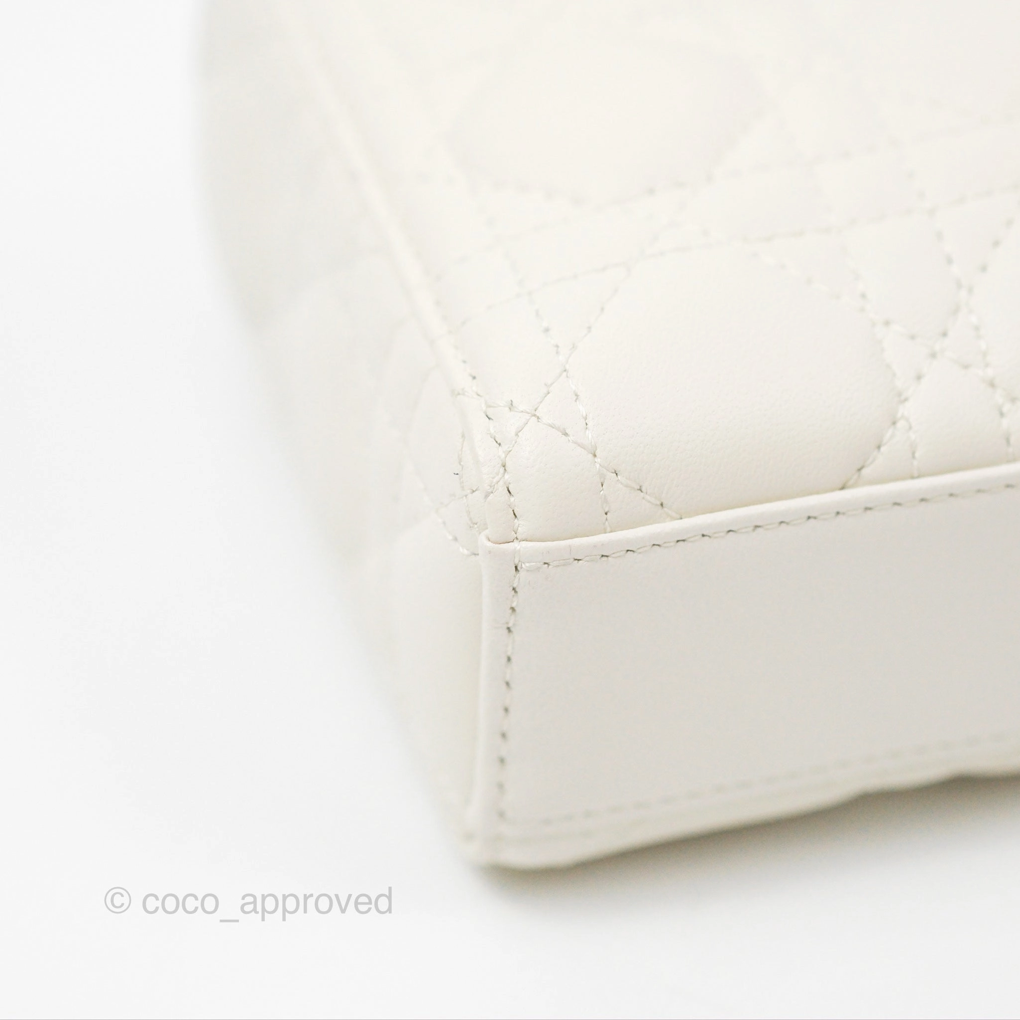 Dior Small Lady D-Joy Bag Ivory White Lambskin Cannage Gold Hardware