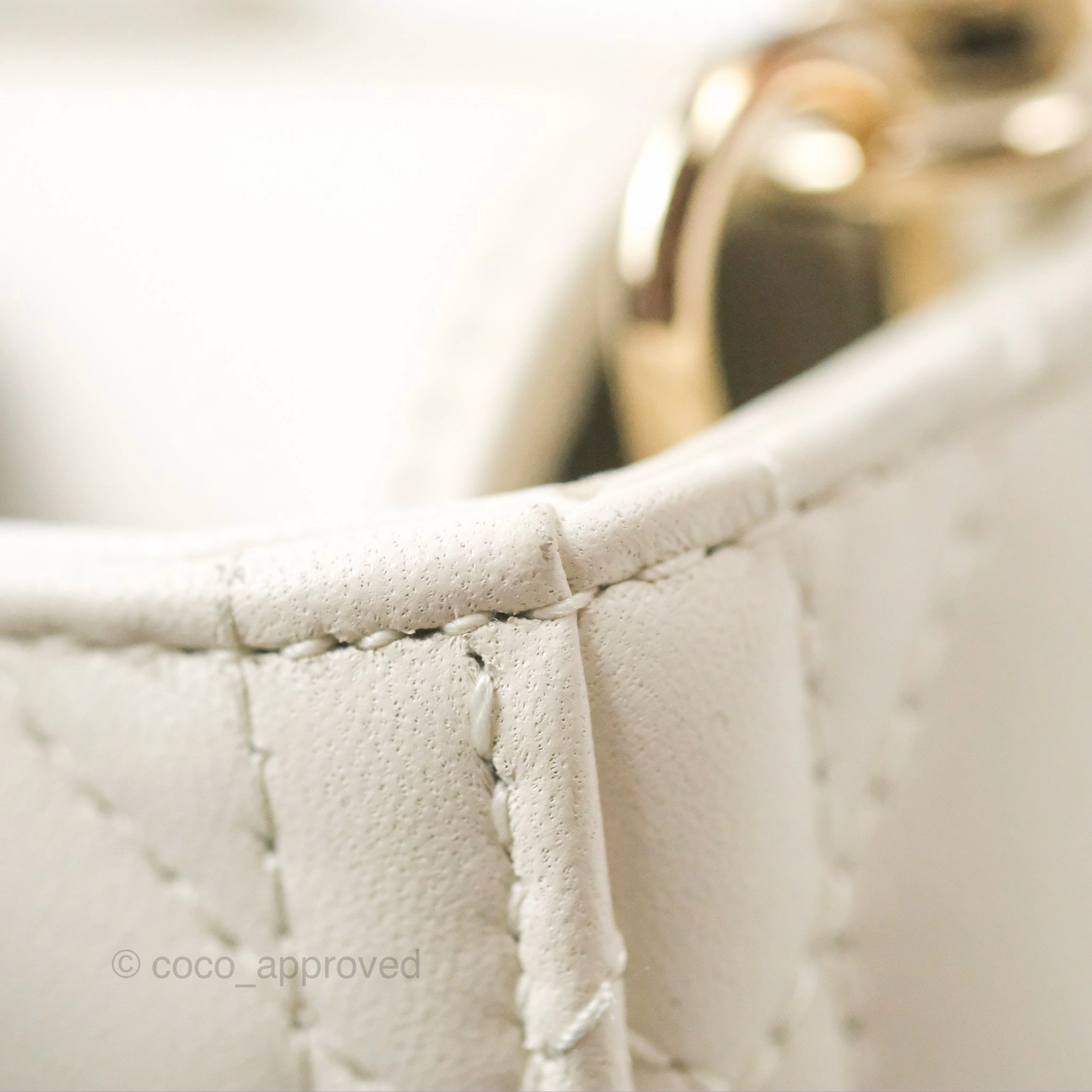 Dior Small Lady D-Joy Bag Ivory White Lambskin Cannage Gold Hardware