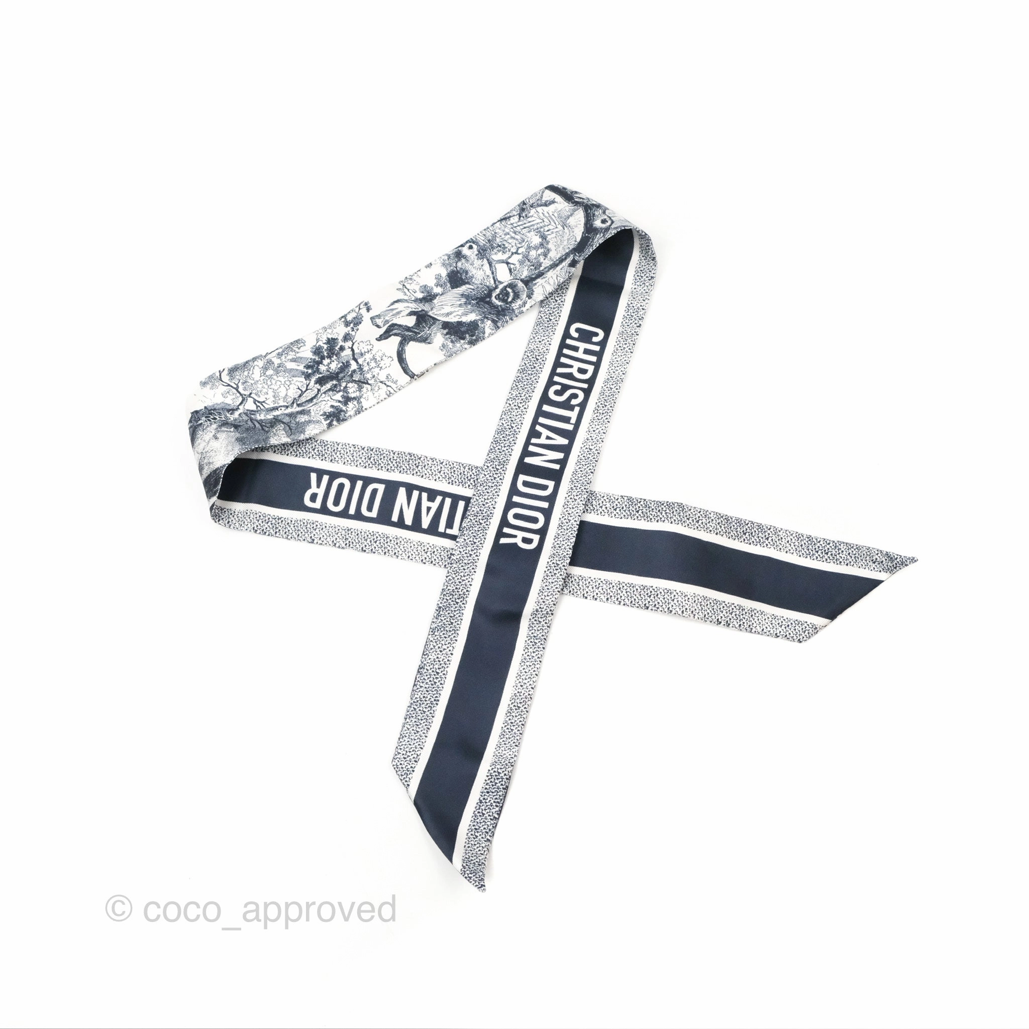 Dior Toile de Jouy Sauvage Mitzah Scarf Navy