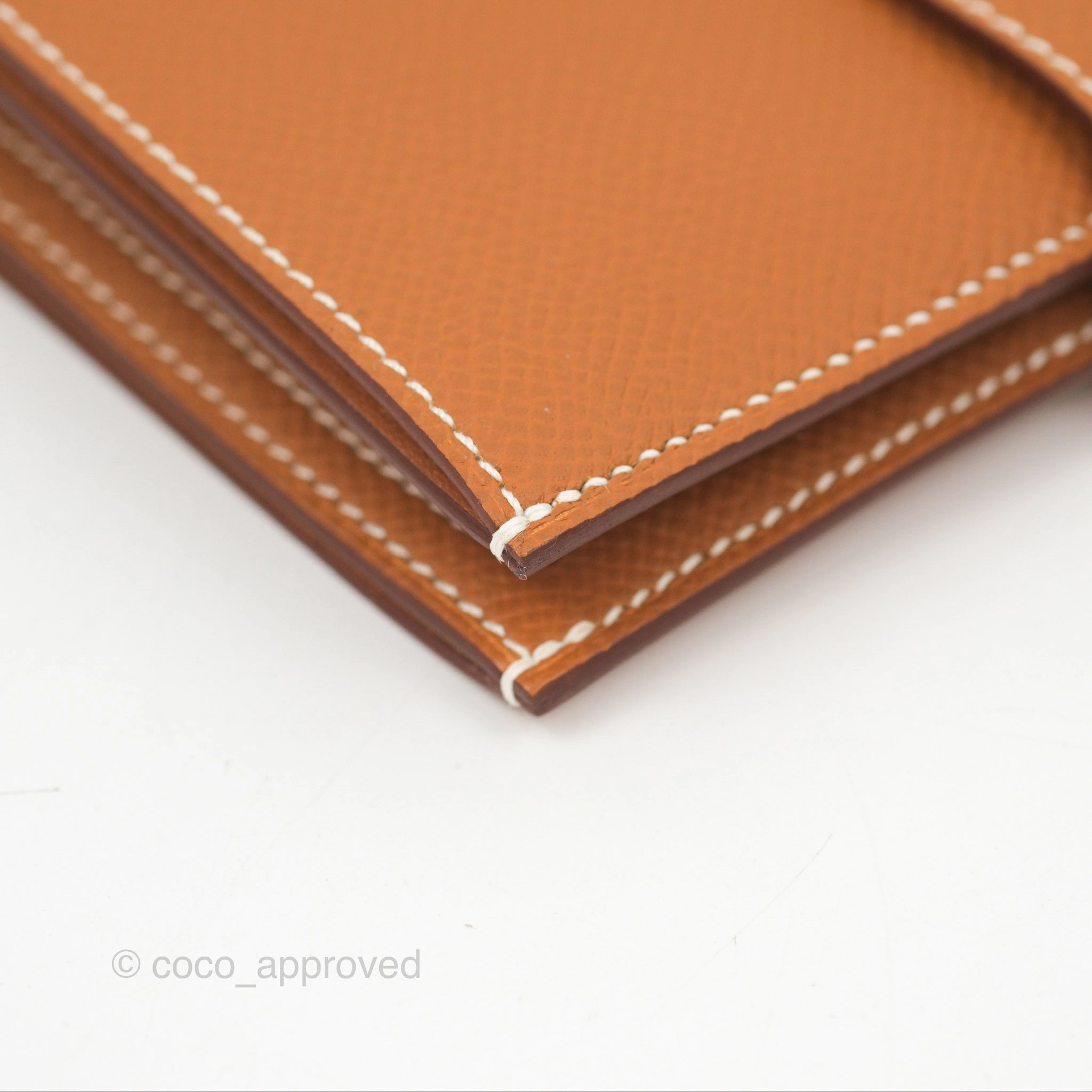 Hermes Bearn Compact Wallet Gold Epsom Gold Hardware