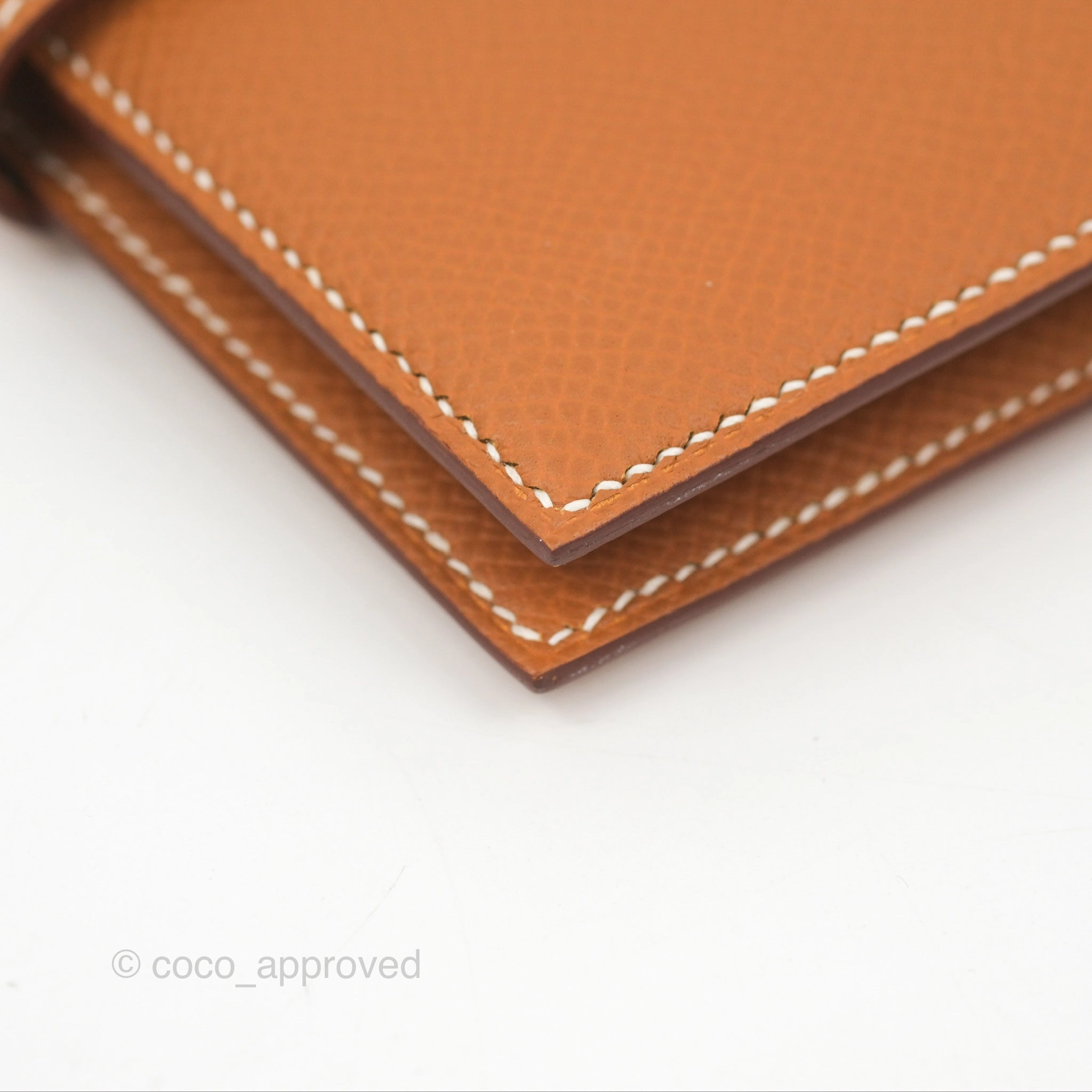 Hermes Bearn Compact Wallet Gold Epsom Gold Hardware