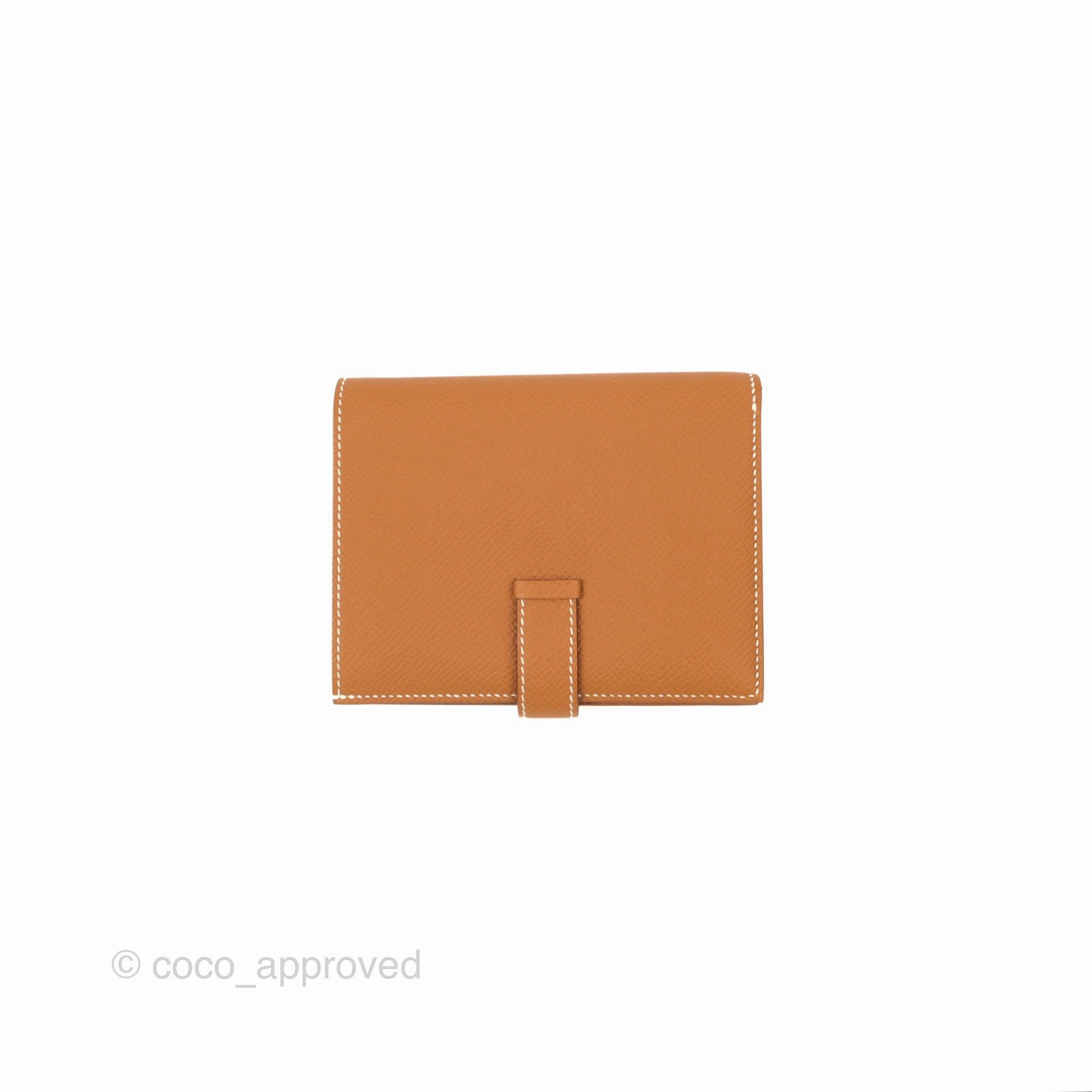 Hermes Bearn Compact Wallet Gold Epsom Gold Hardware