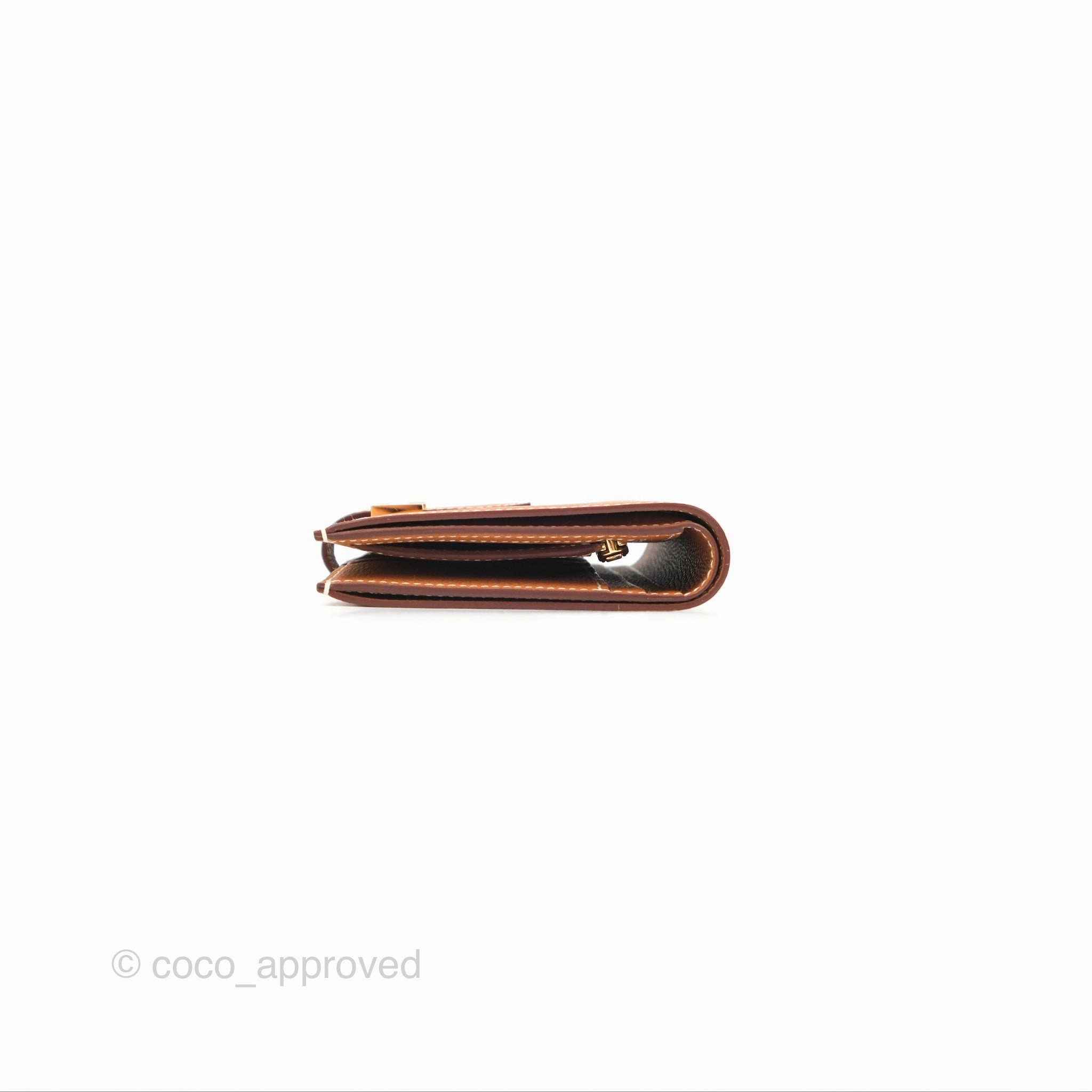Hermes Bearn Compact Wallet Gold Epsom Gold Hardware