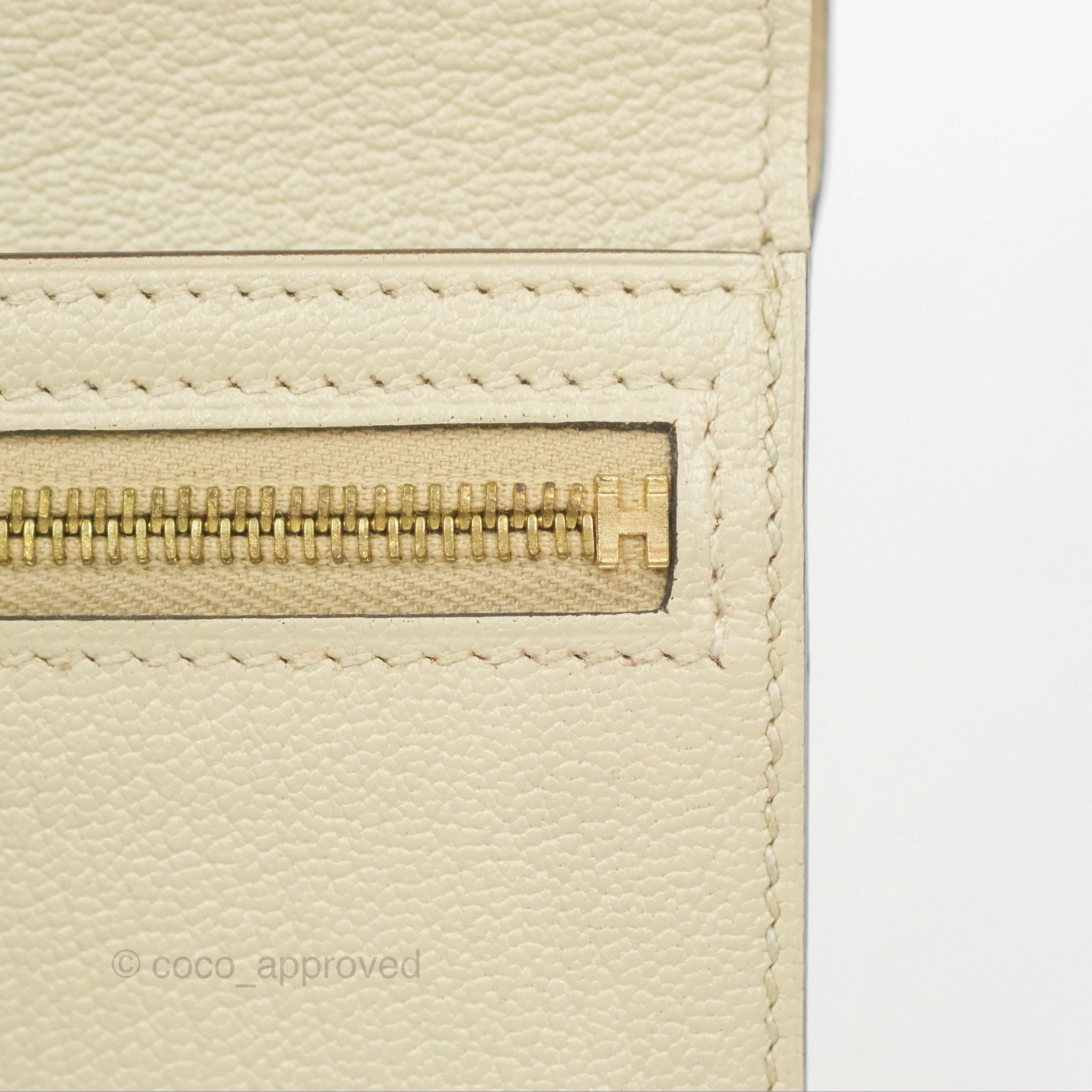 Hermes Bearn Compact Wallet Parchemin Autruche Gold Hardware