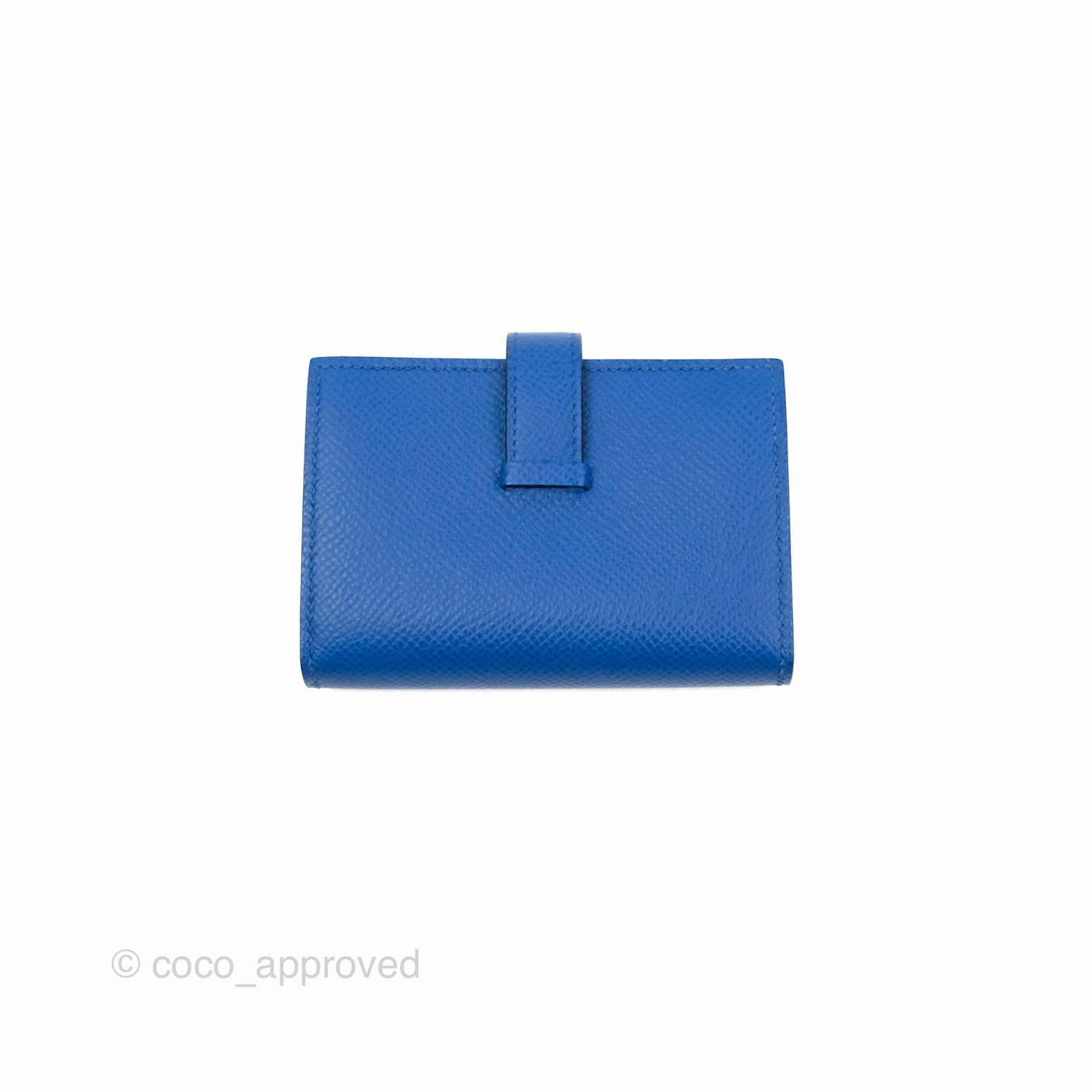 Hermes Bearn Mini Wallet Epsom Bleu De Fance Gold Hardware