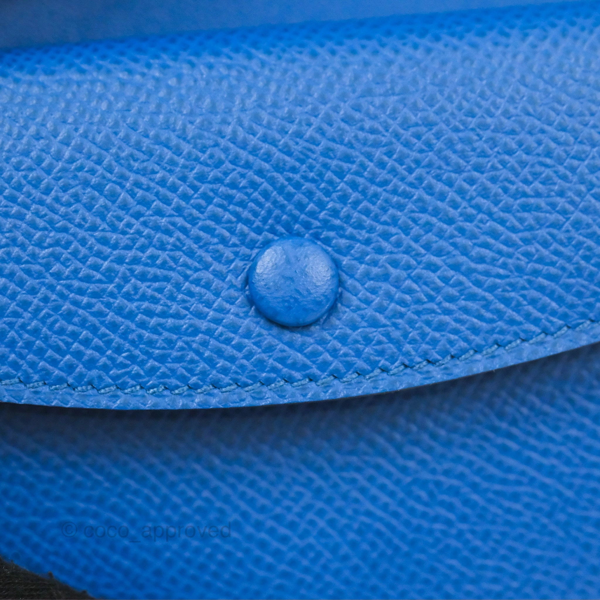 Hermes Bearn Mini Wallet Epsom Bleu De Fance Gold Hardware