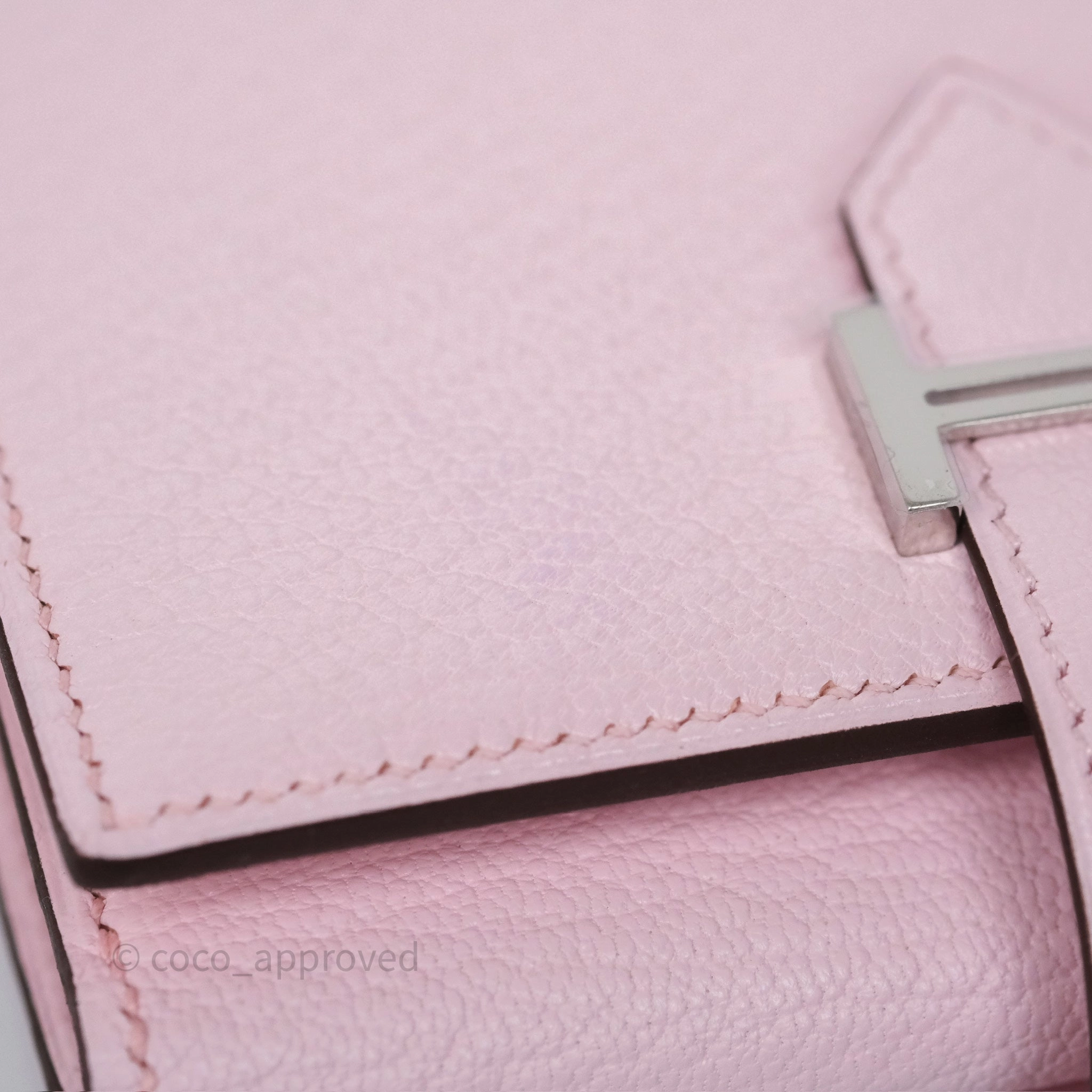 Hermes Bearn Trifold Compact Wallet Rose Darling M7 Chevre Mysore Palladium Hardware