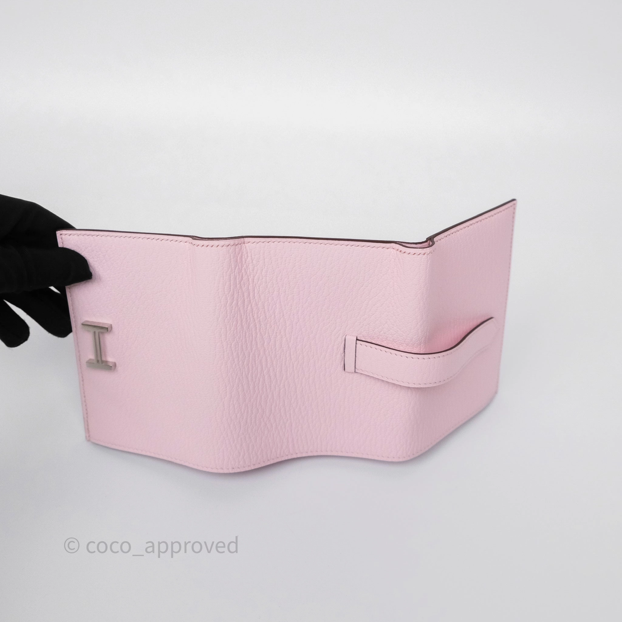 Hermes Bearn Trifold Compact Wallet Rose Darling M7 Chevre Mysore Palladium Hardware