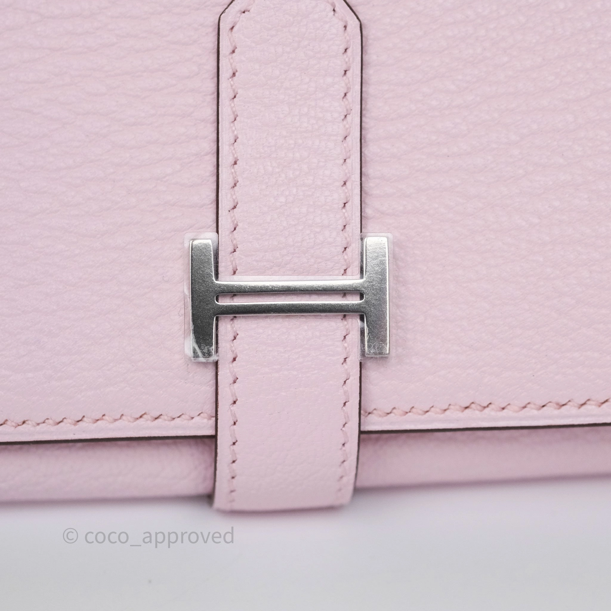 Hermes Bearn Trifold Compact Wallet Rose Darling M7 Chevre Mysore Palladium Hardware