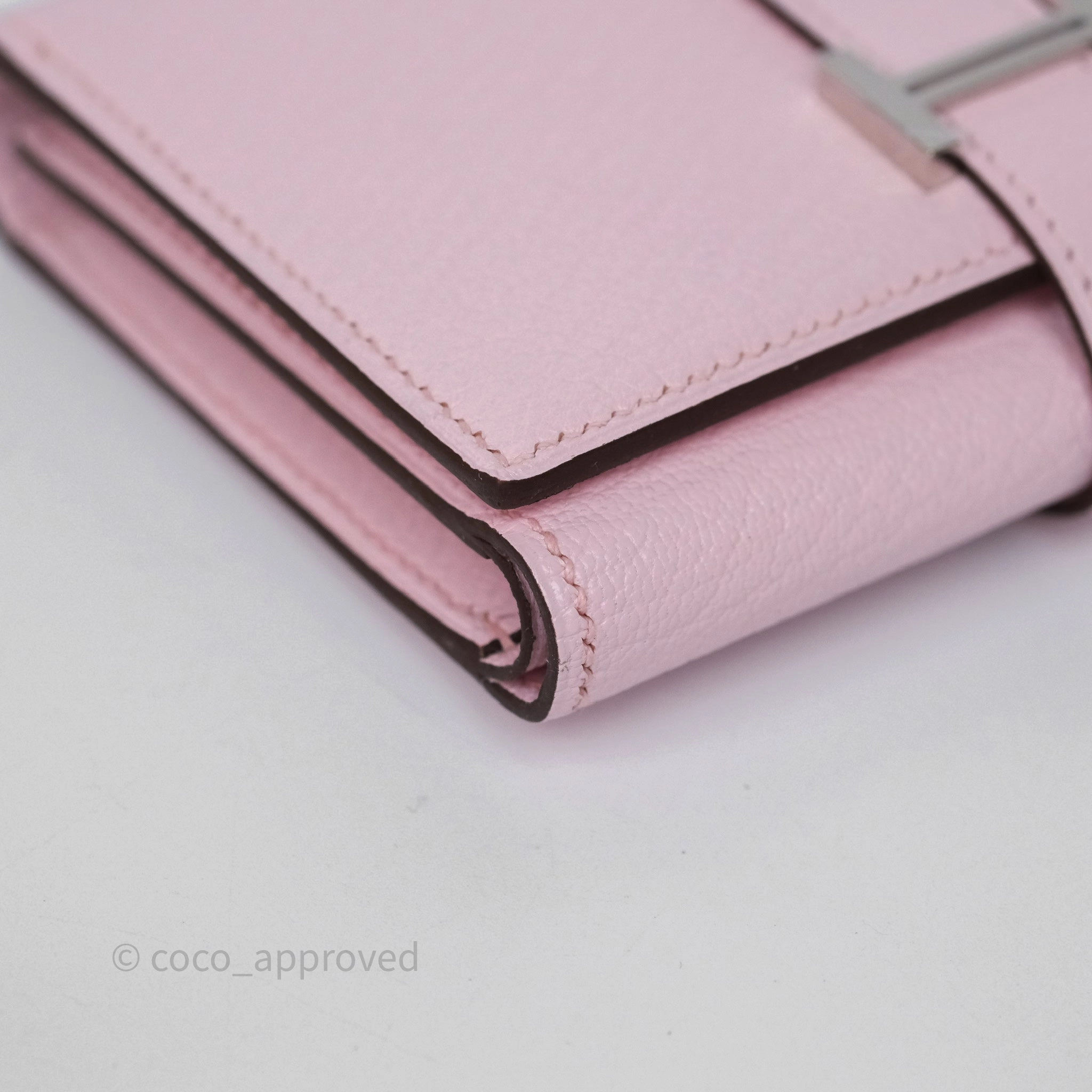 Hermes Bearn Trifold Compact Wallet Rose Darling M7 Chevre Mysore Palladium Hardware