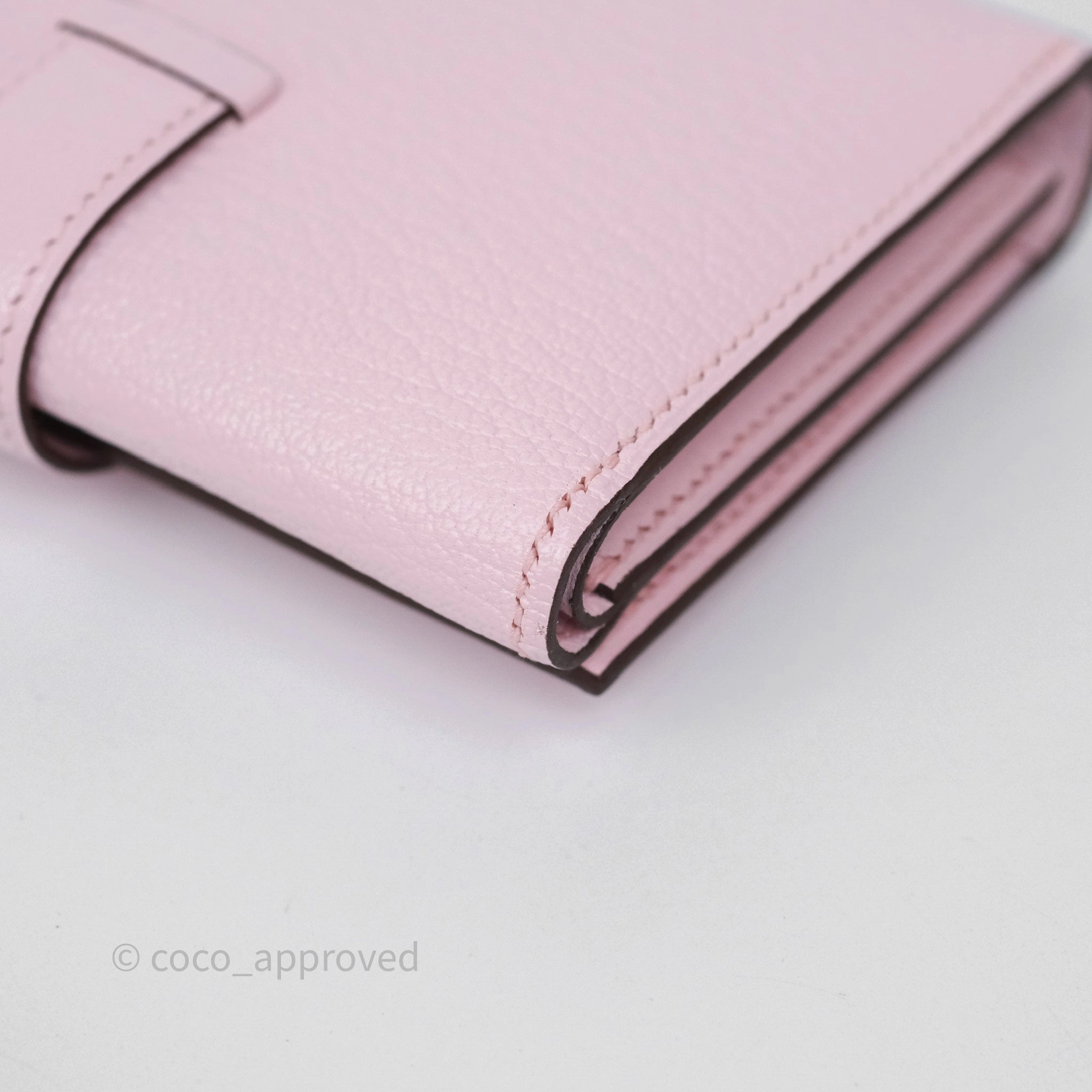 Hermes Bearn Trifold Compact Wallet Rose Darling M7 Chevre Mysore Palladium Hardware