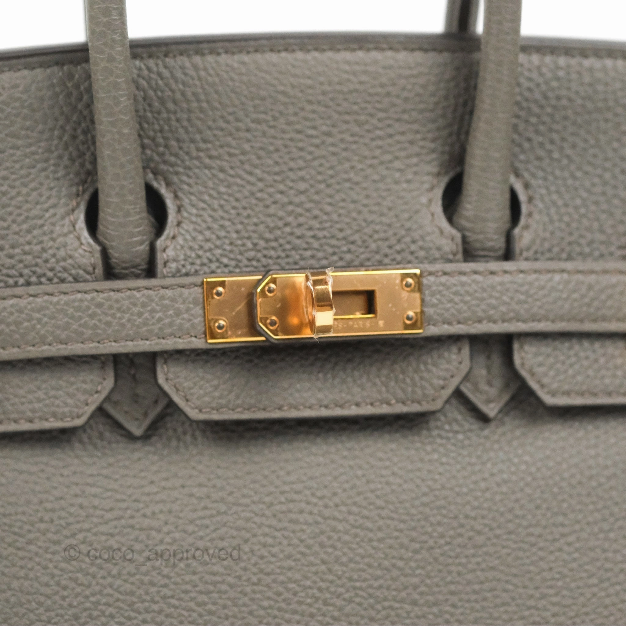 Hermes Birkin 25 Retourne Etain Togo Rose Gold Hardware