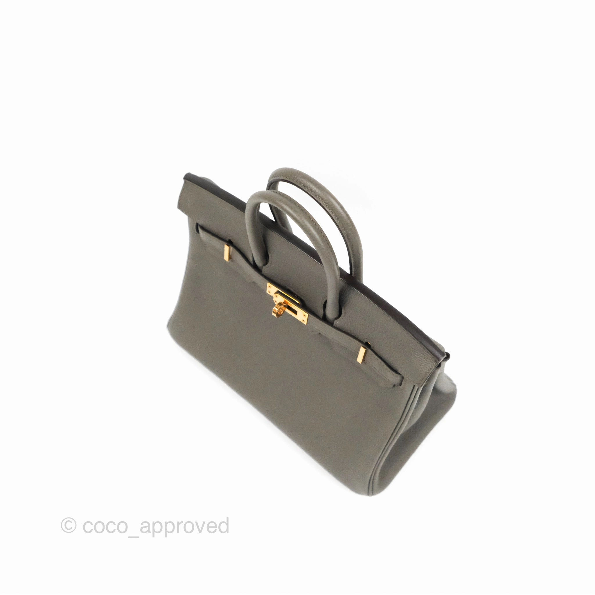 Hermes Birkin 25 Retourne Etain Togo Rose Gold Hardware