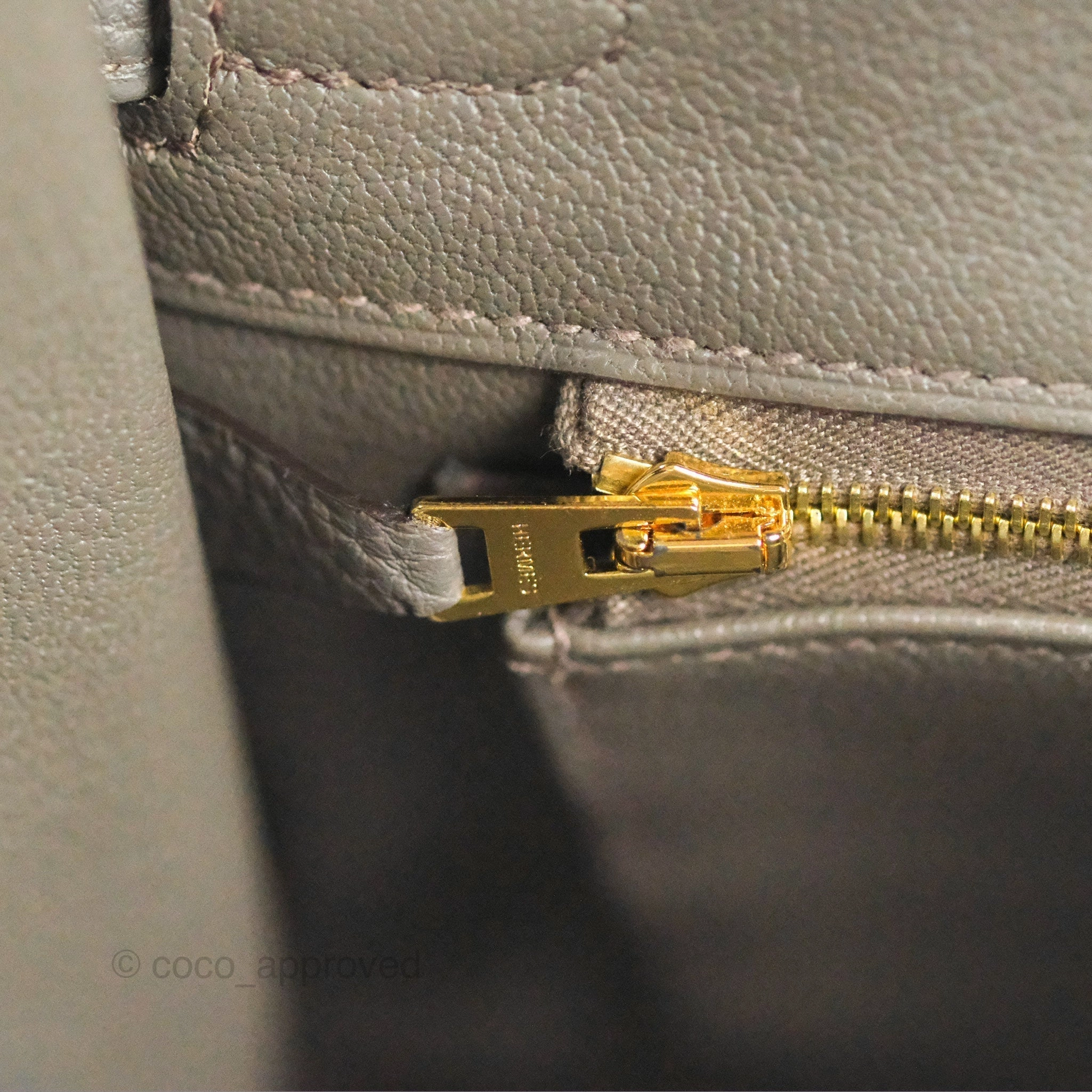 Hermes Birkin 25 Retourne Etain Togo Rose Gold Hardware